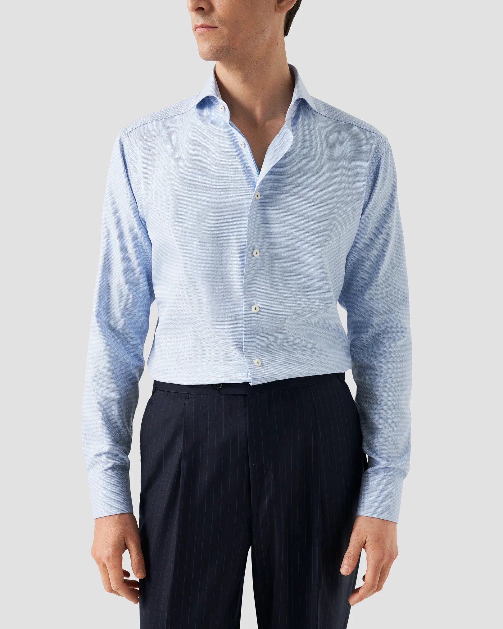 Eton - Signature Twill-skjorta – enfärgad med struktur