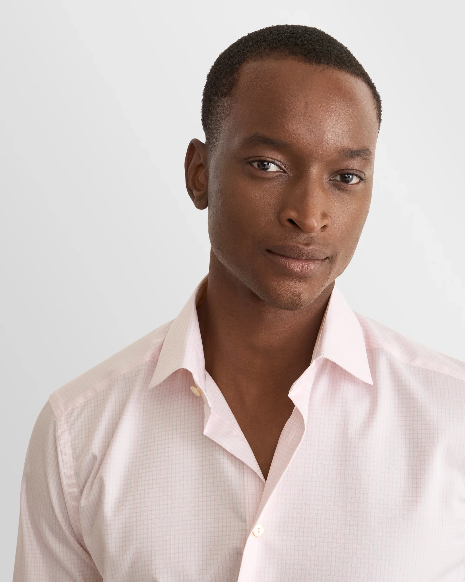 Eton - pink checked supima shirt cut away single contemporary