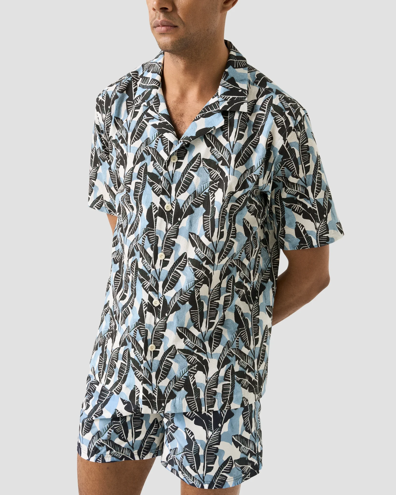 Eton - palm tree resort shirt