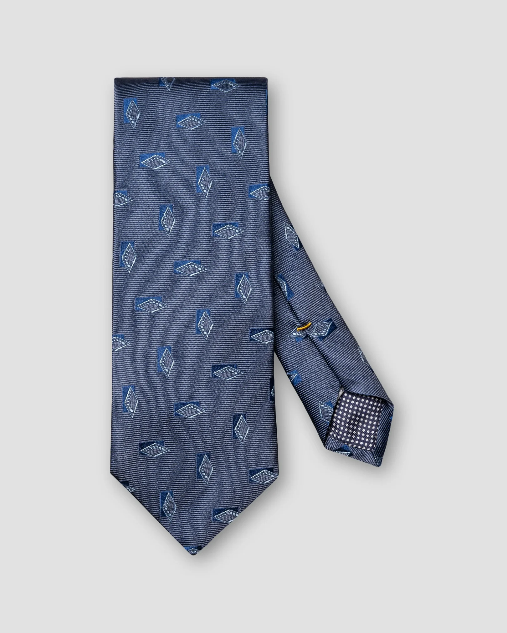 Eton - dark blue diamond woven silk tie