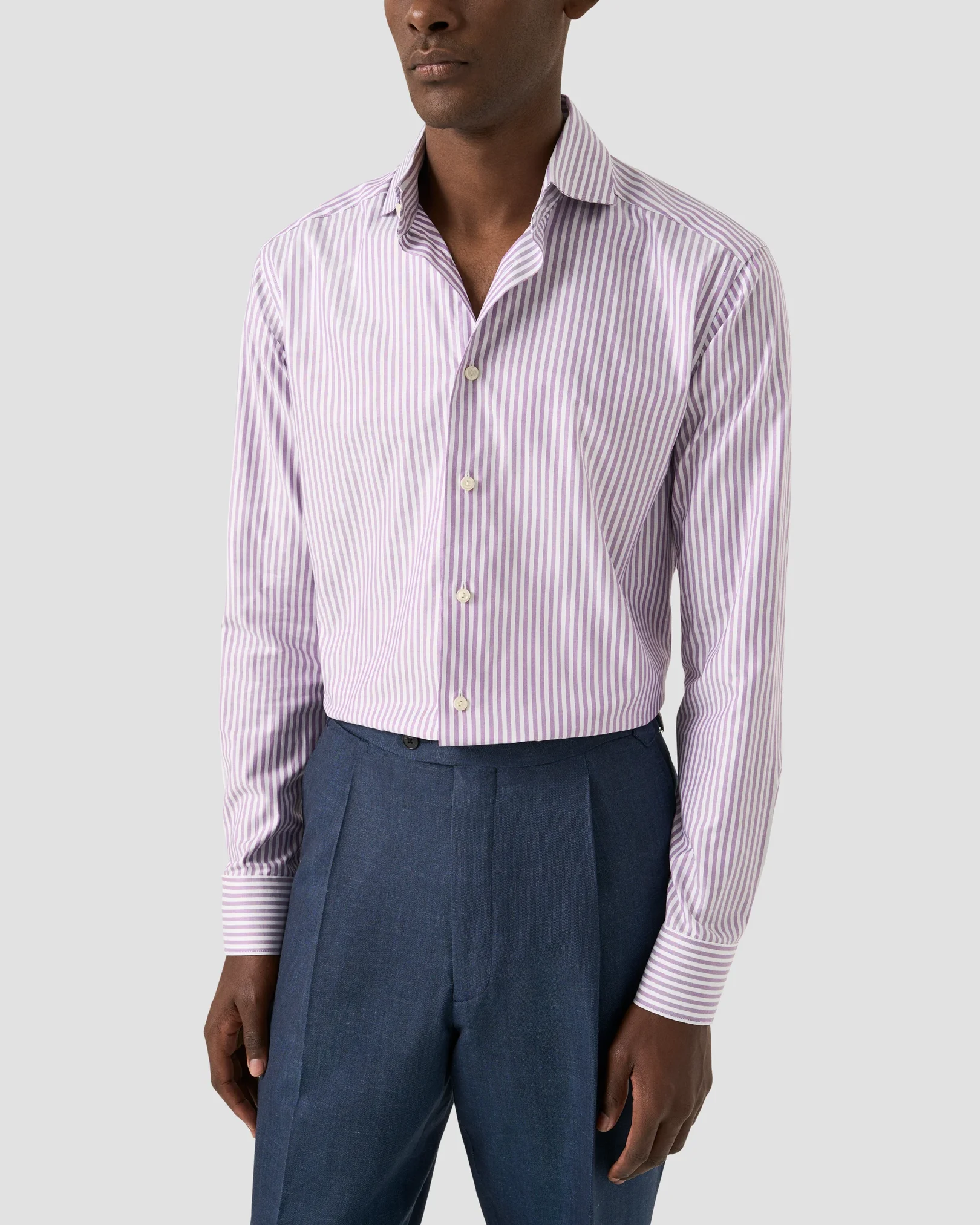 Eton - light purple striped signature oxford shirt 261