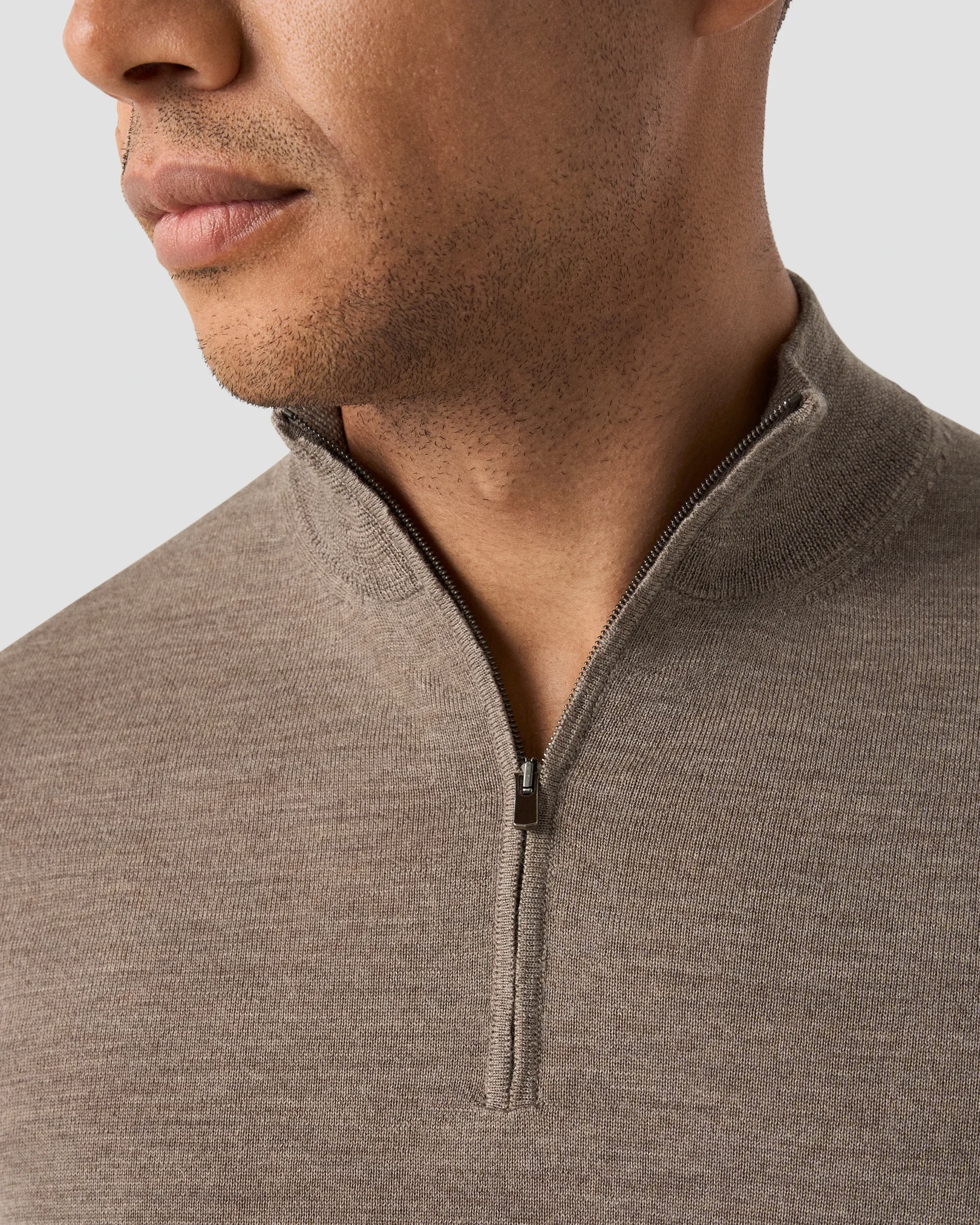 Eton - Fine Knit Half Zip Polo