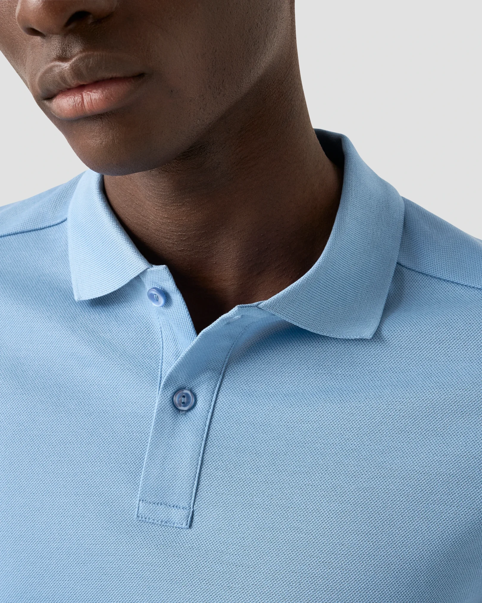 Eton - light blue filo di scozia solid pique