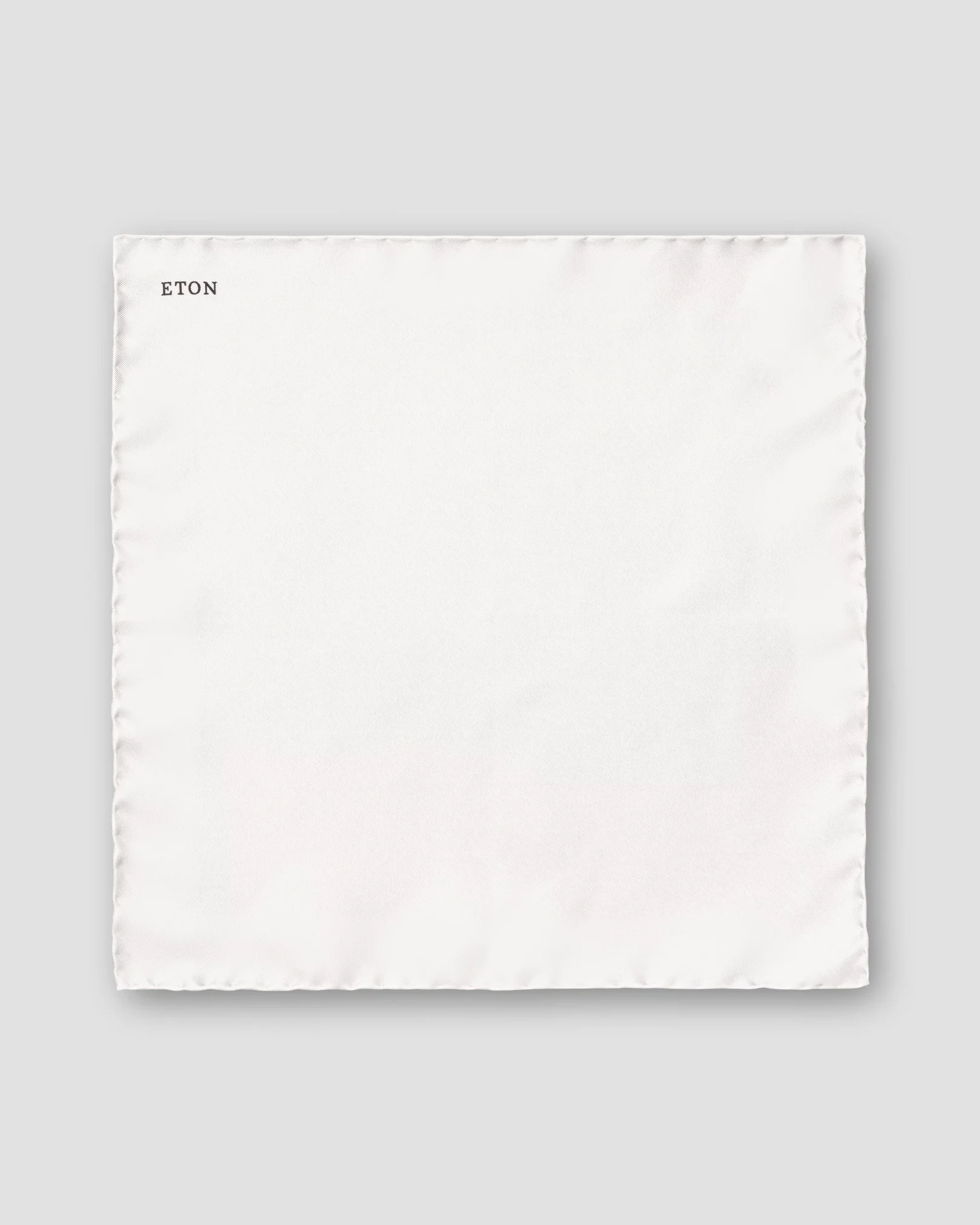 Eton - white solid silk pocket square