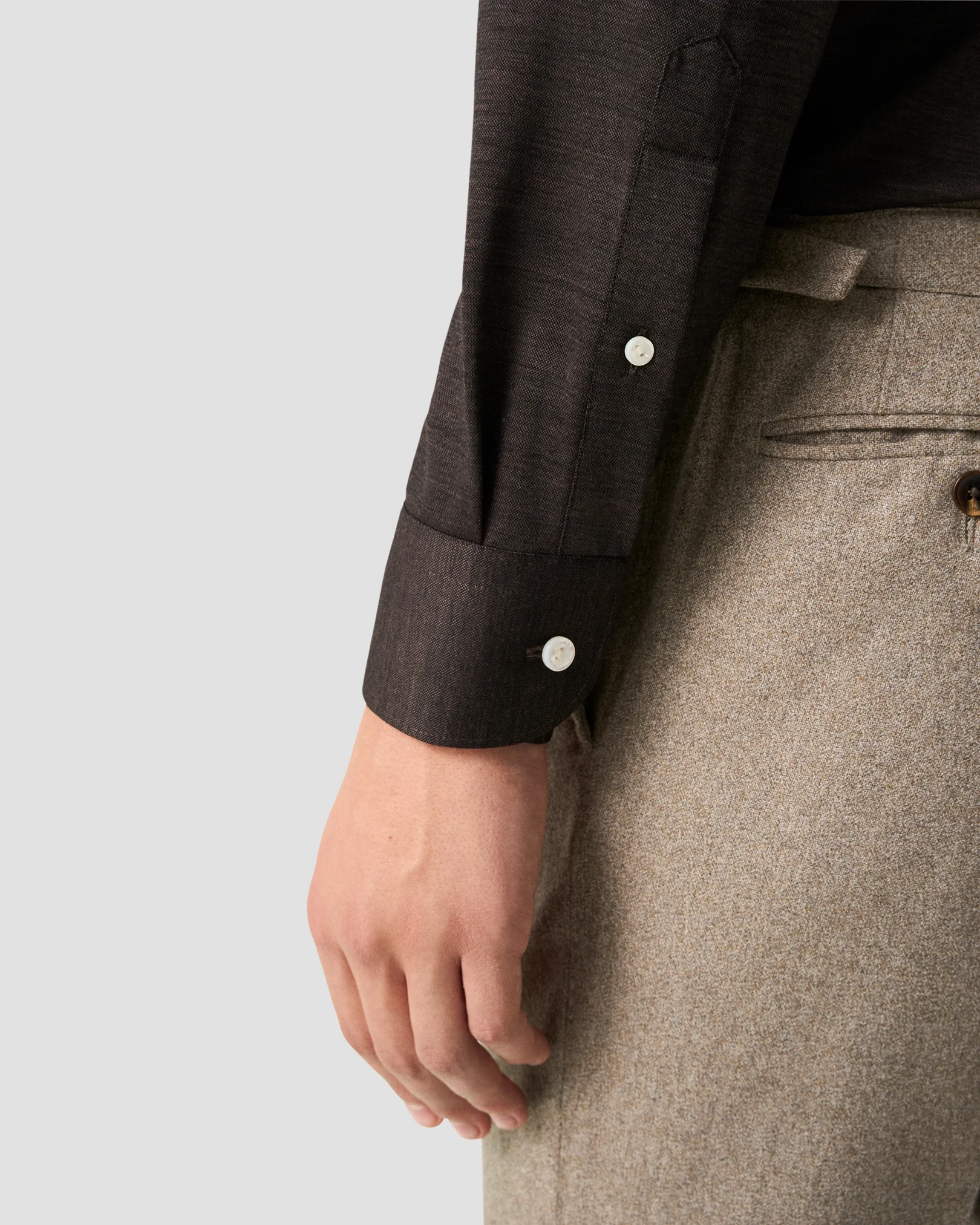 Eton - brown merino jersey shirt