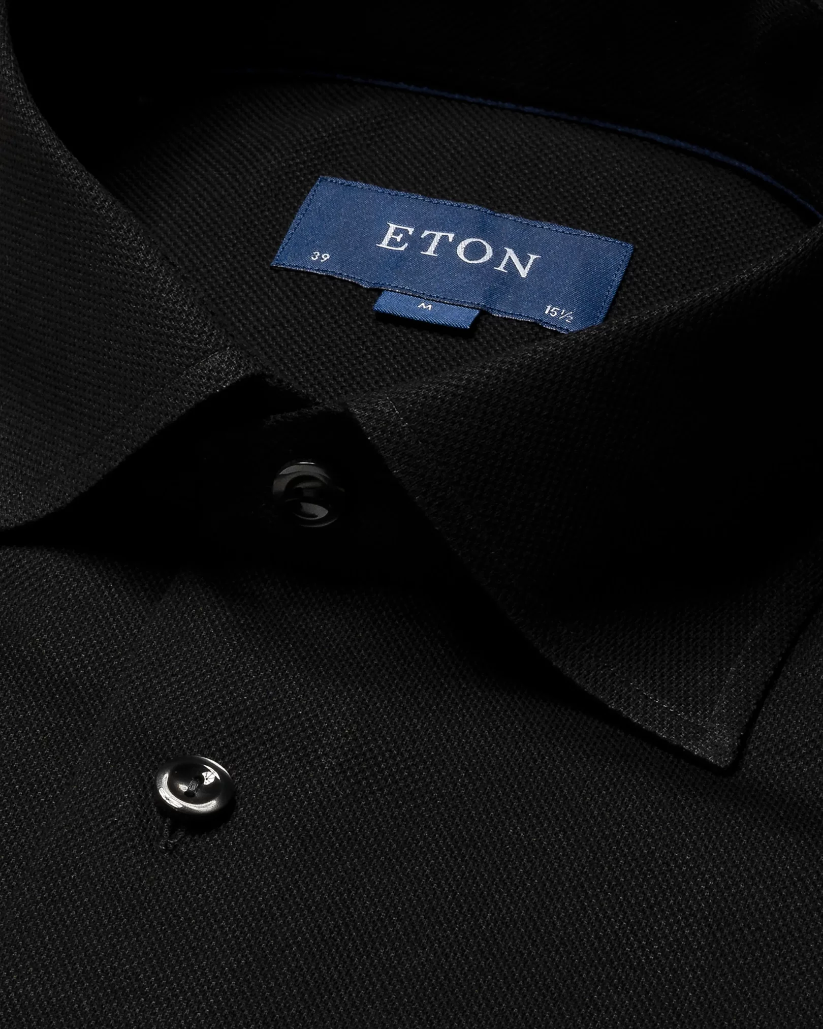 Black Filo di Scozia Piqué Shirt - Eton