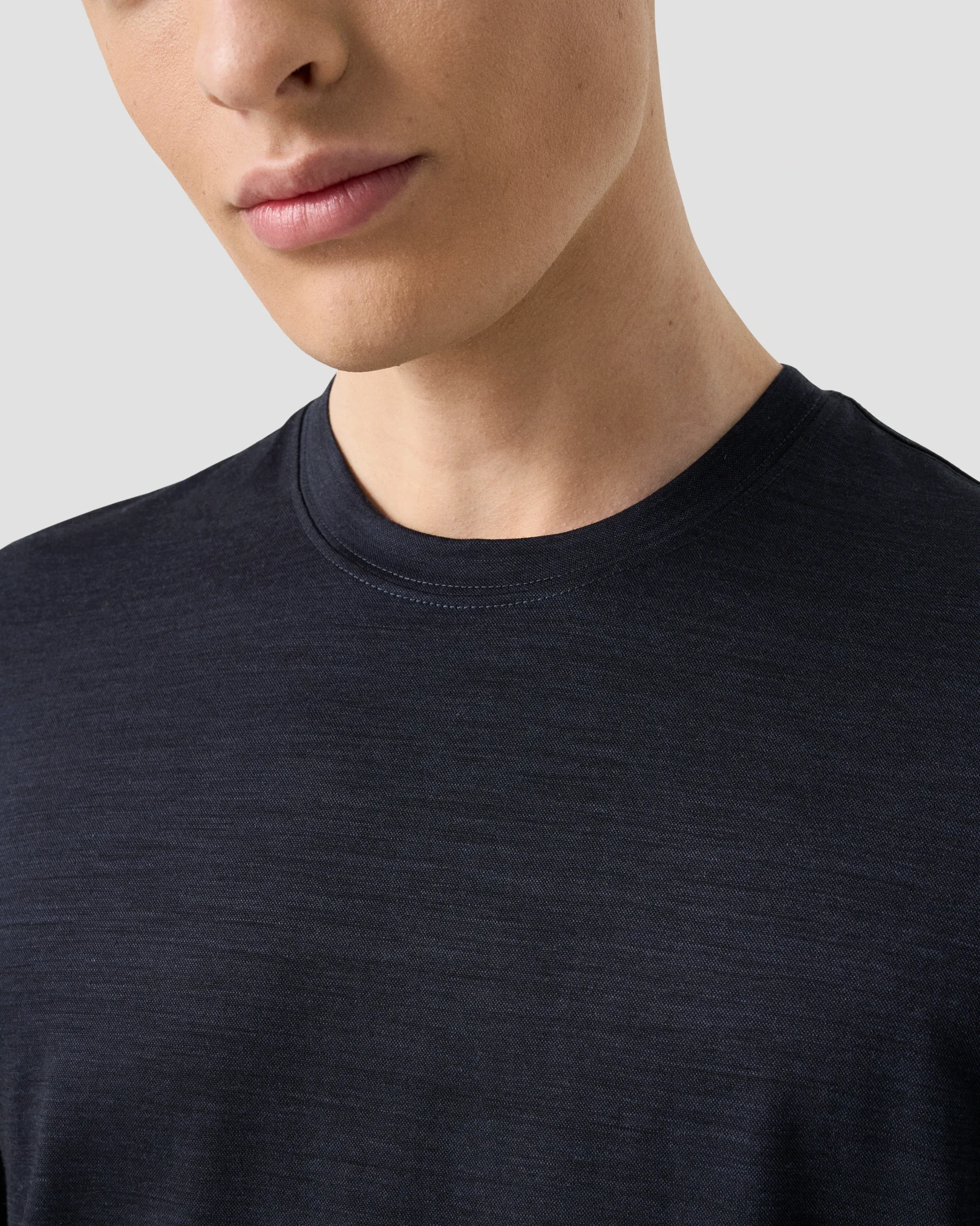 Eton - merino wool lyocell t shirt navy