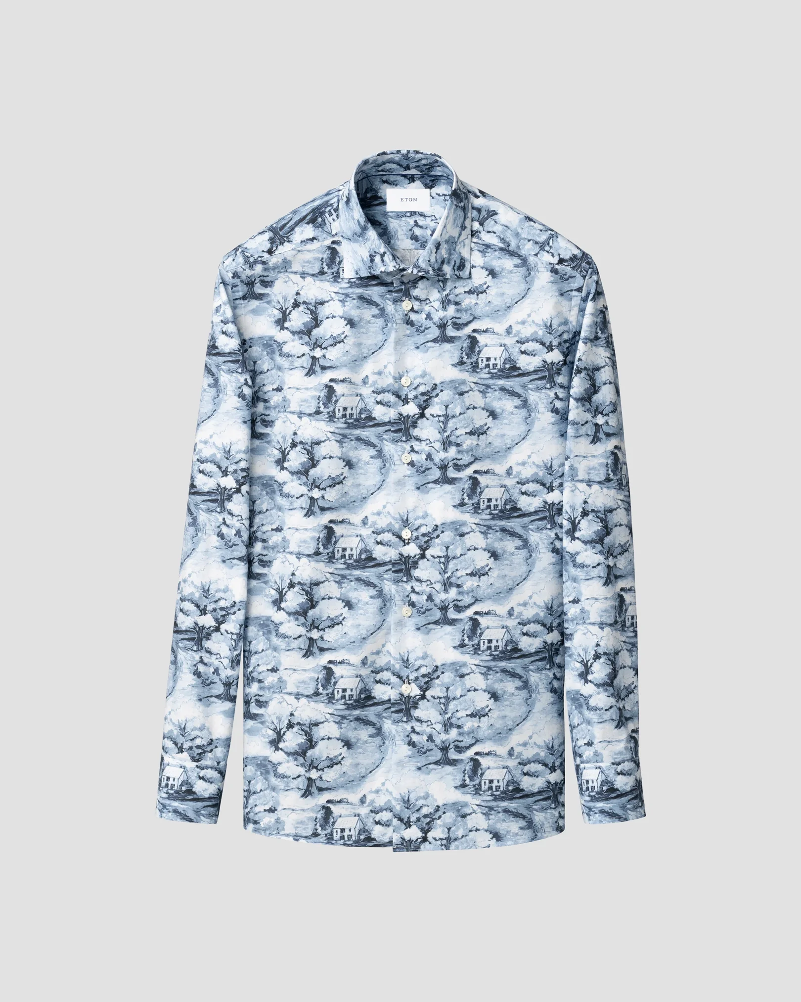 Eton - handpainted motif twill shirt