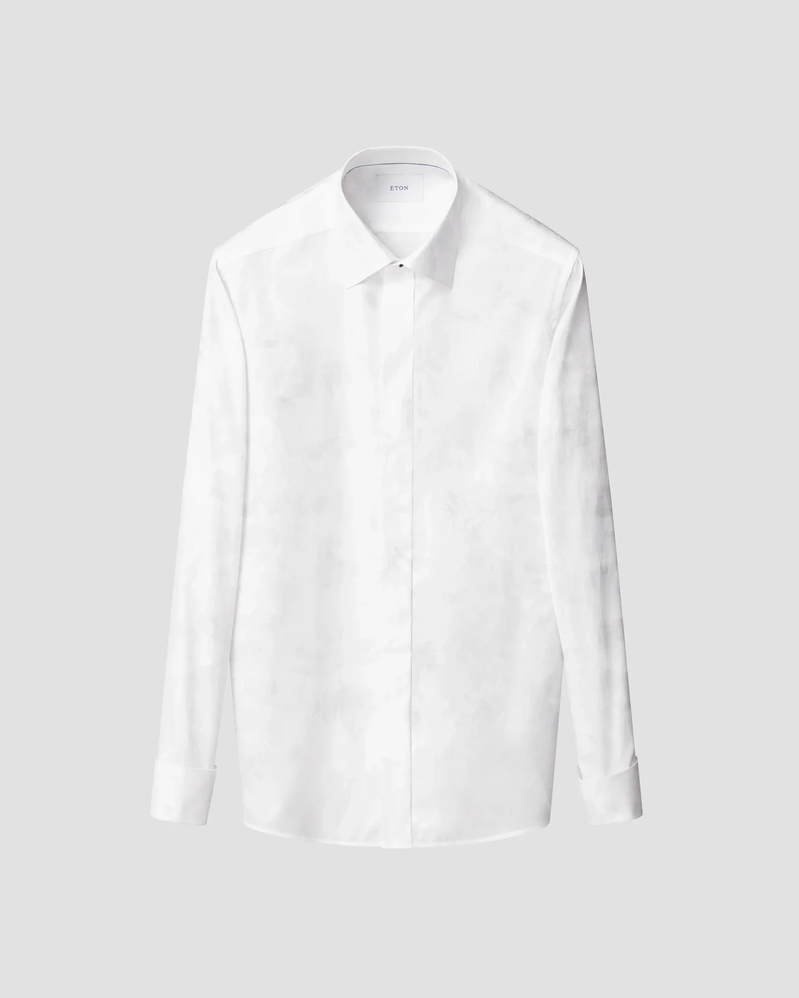 Eton - white floral jacquard shirt