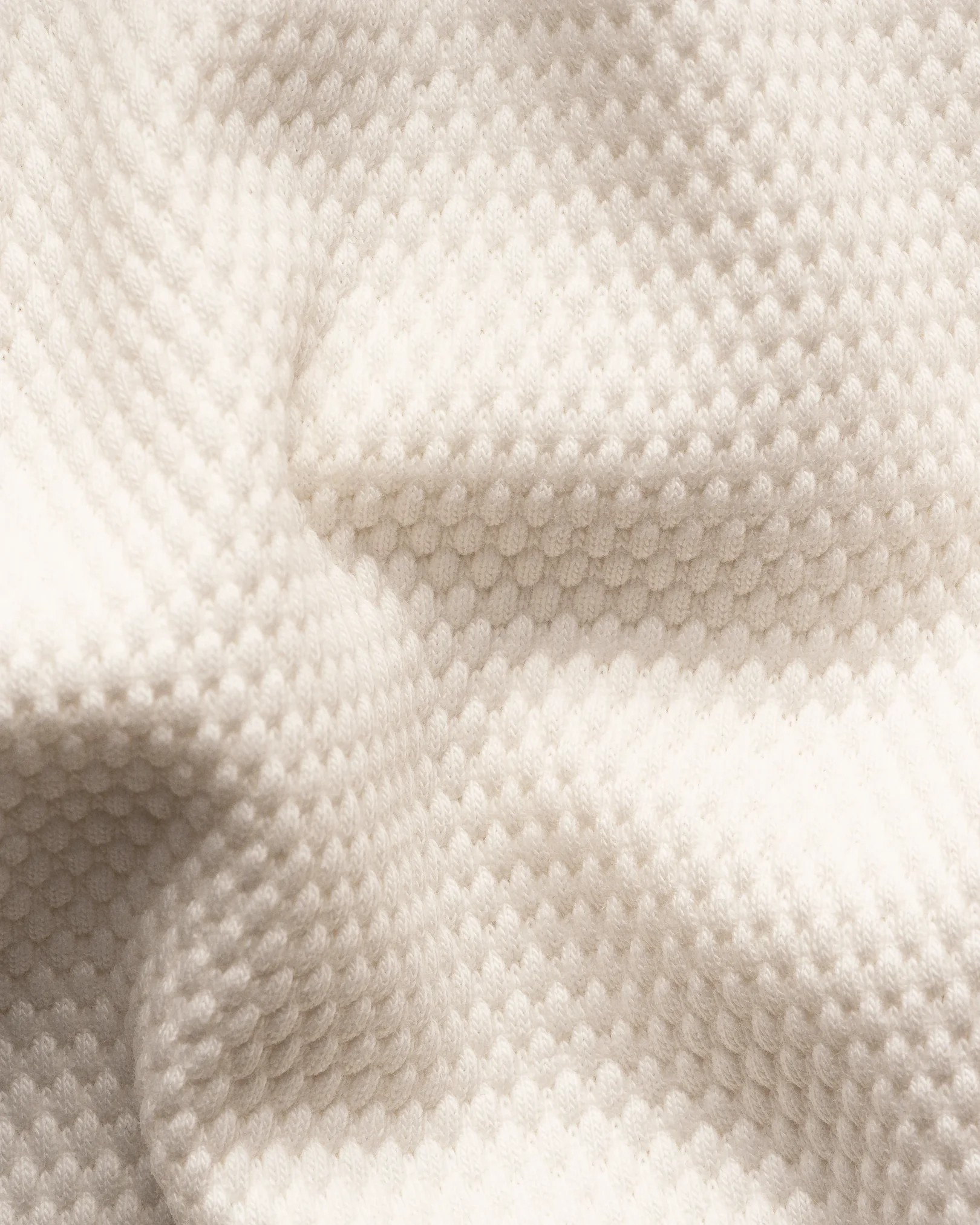 Eton - waffle open collar polo shirt