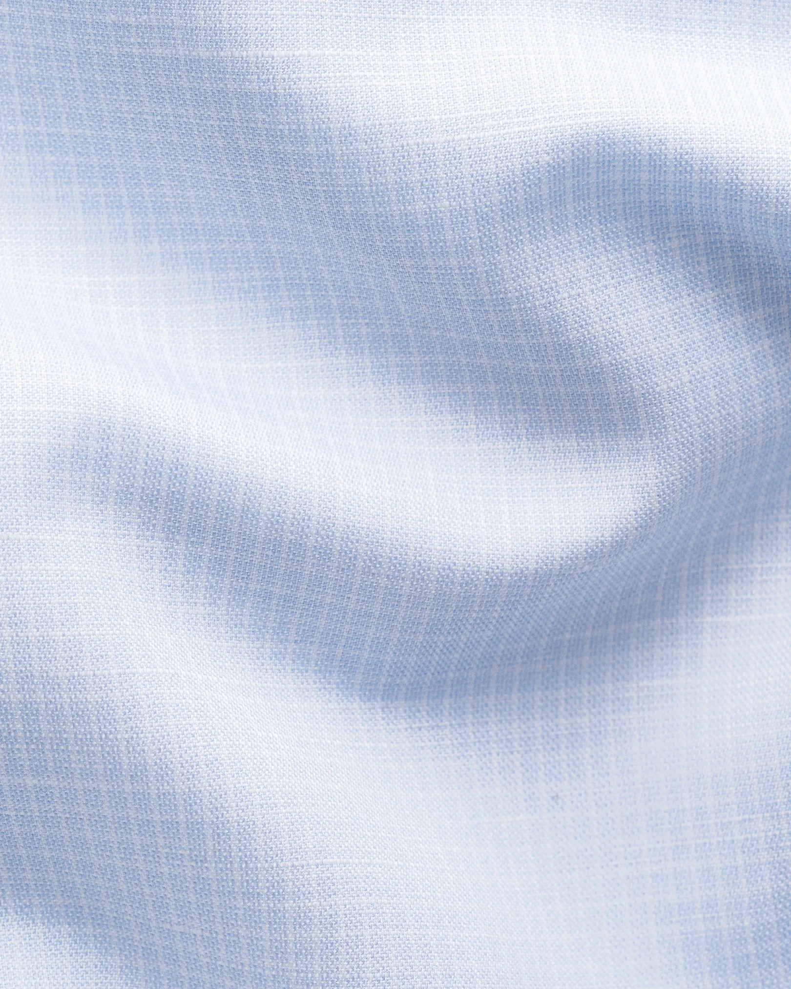 Eton - light blue micro check cotton linen shirt