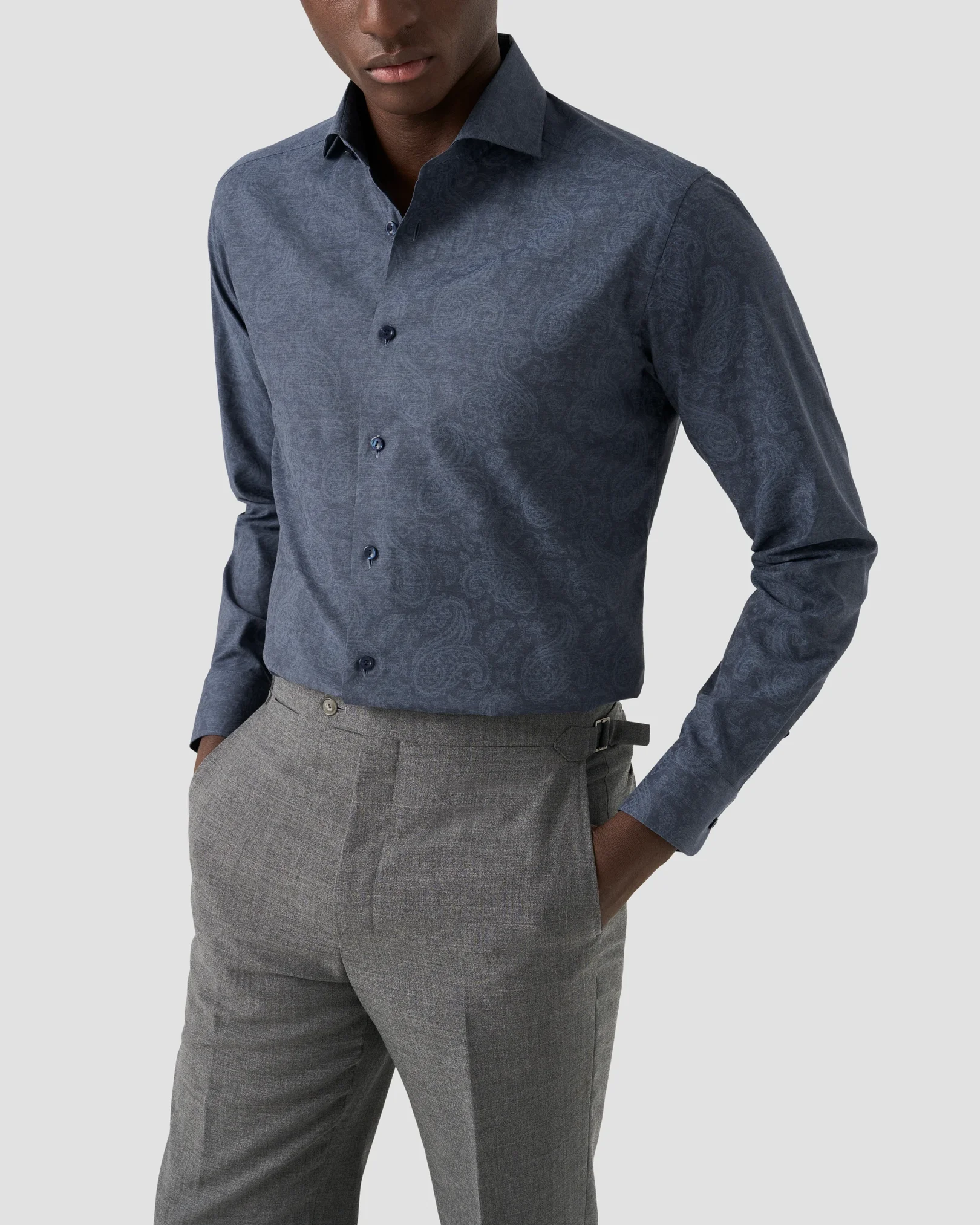 Eton - paisley melange print shirt