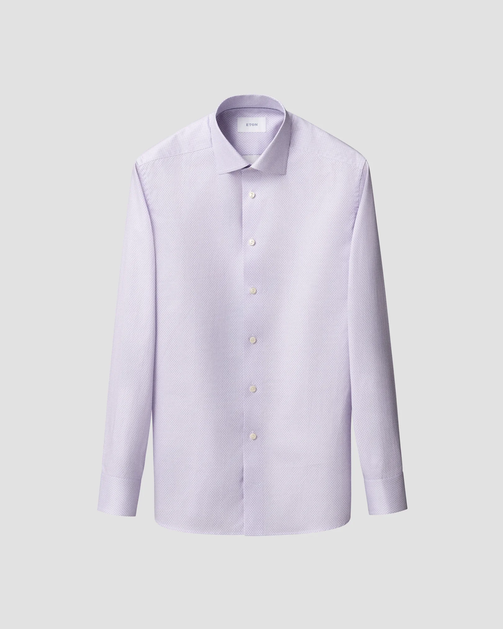 Eton - light purple geometric signature twill shirt