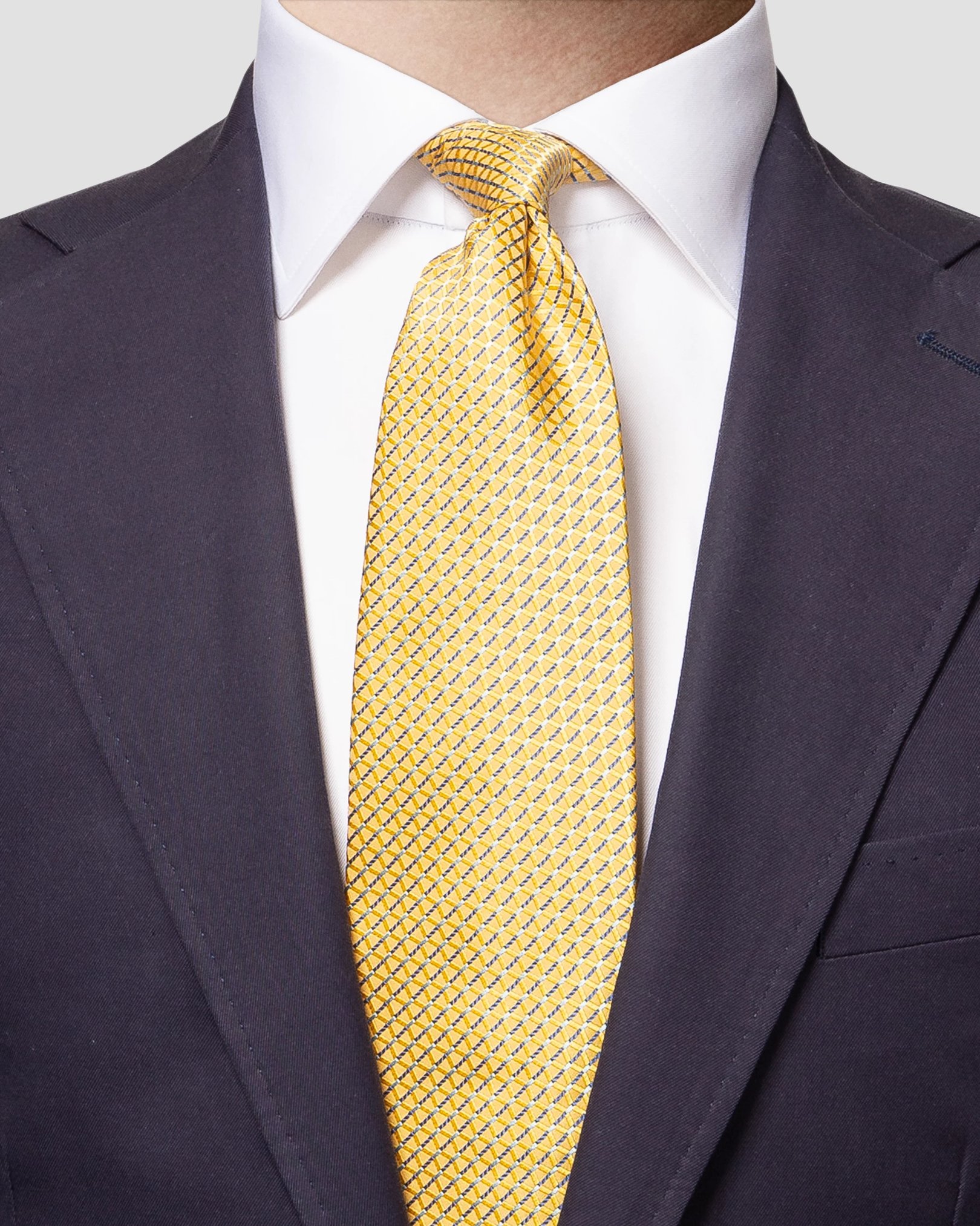 Eton - yellow patterned silk tie