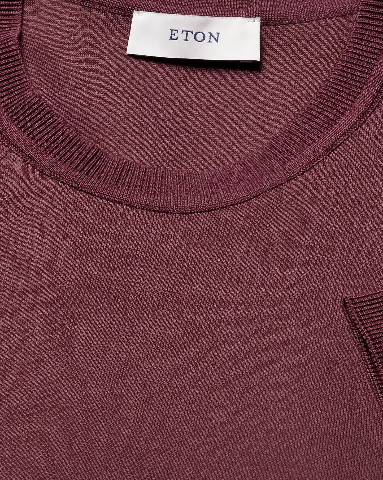 Eton - dark purple self rib cotton t shirt