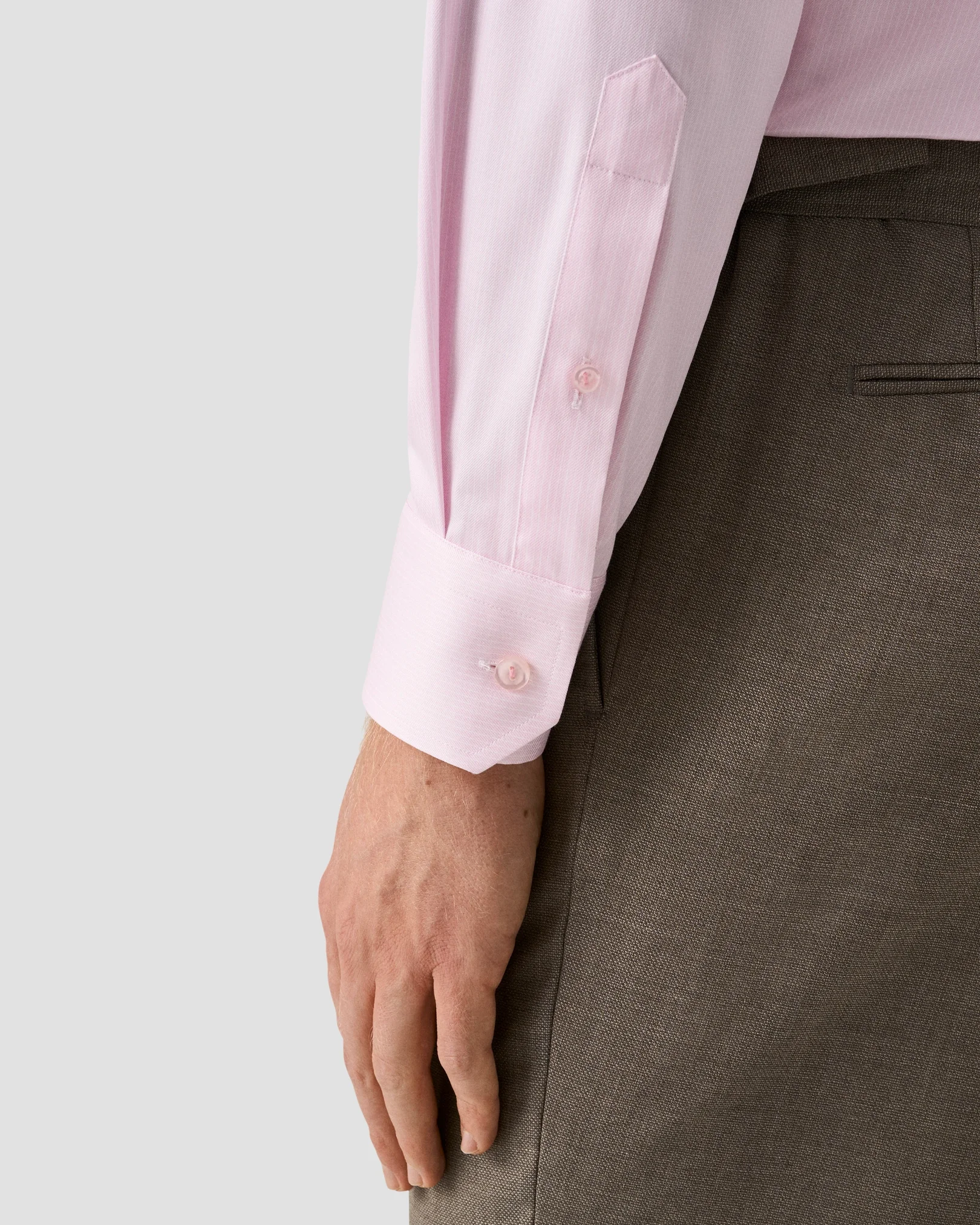 Eton - pink striped cotton tencel tm lyocell shirt