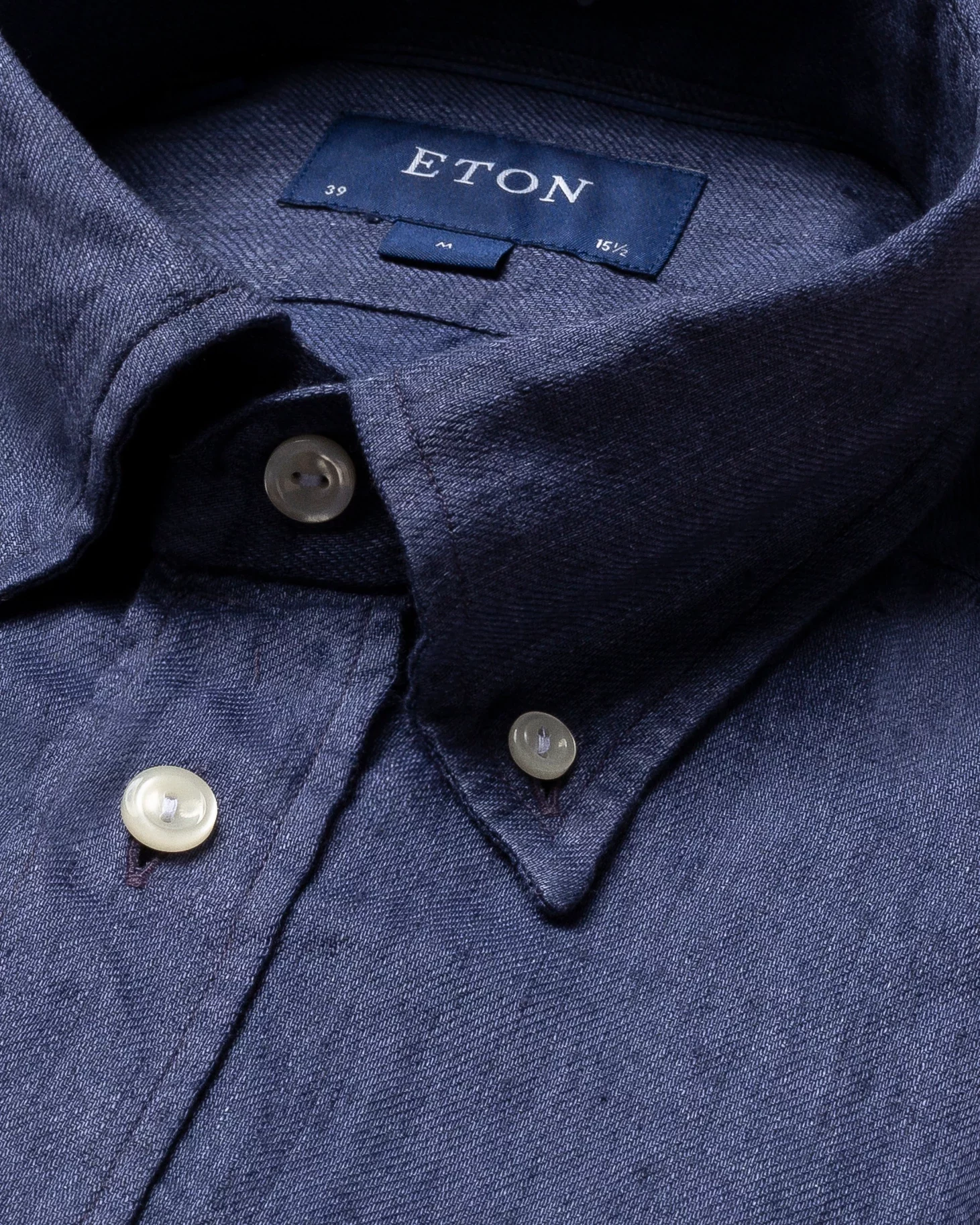 Eton - navy luxe linen shirt