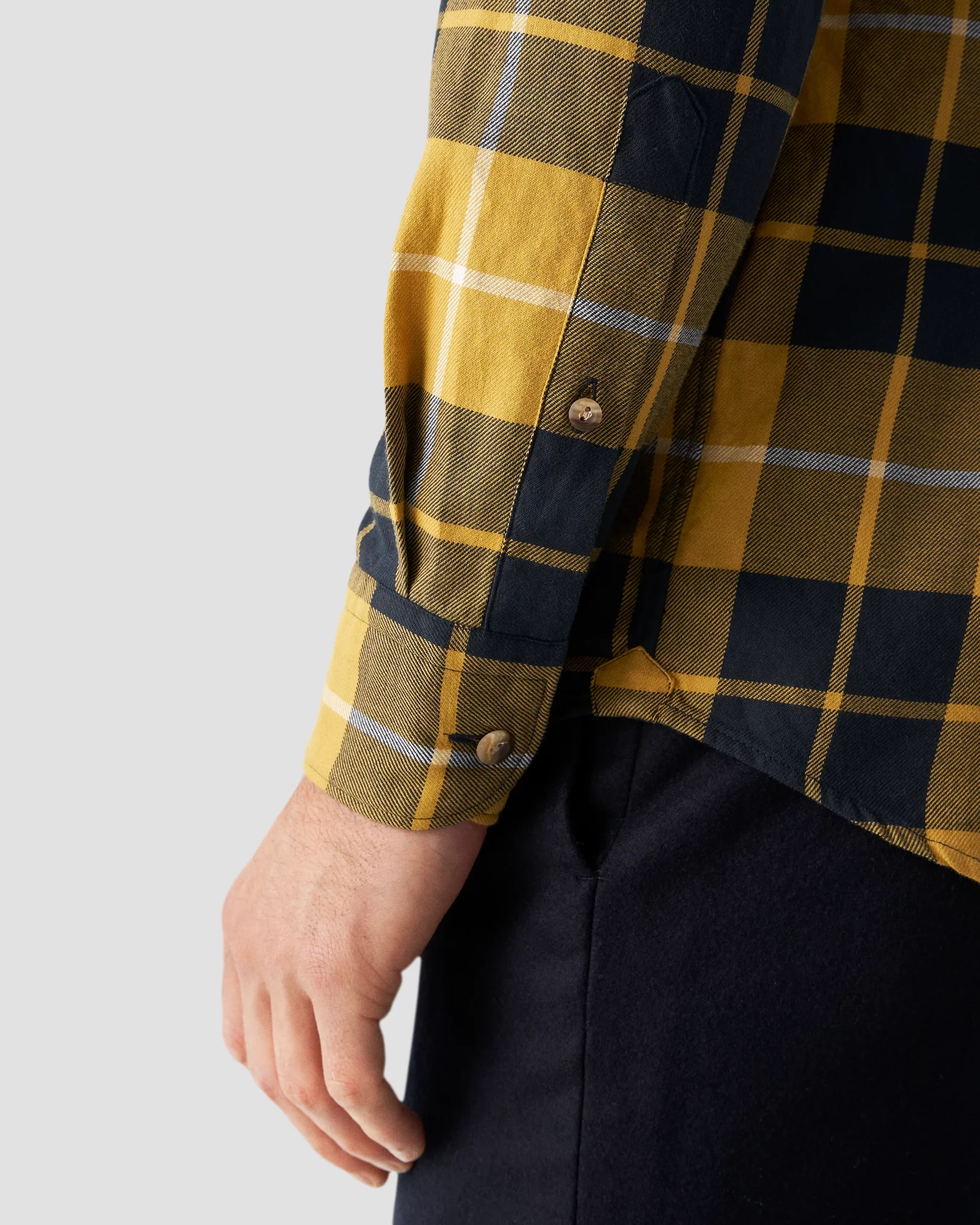 Yellow Checked Flannel Shirt - Eton