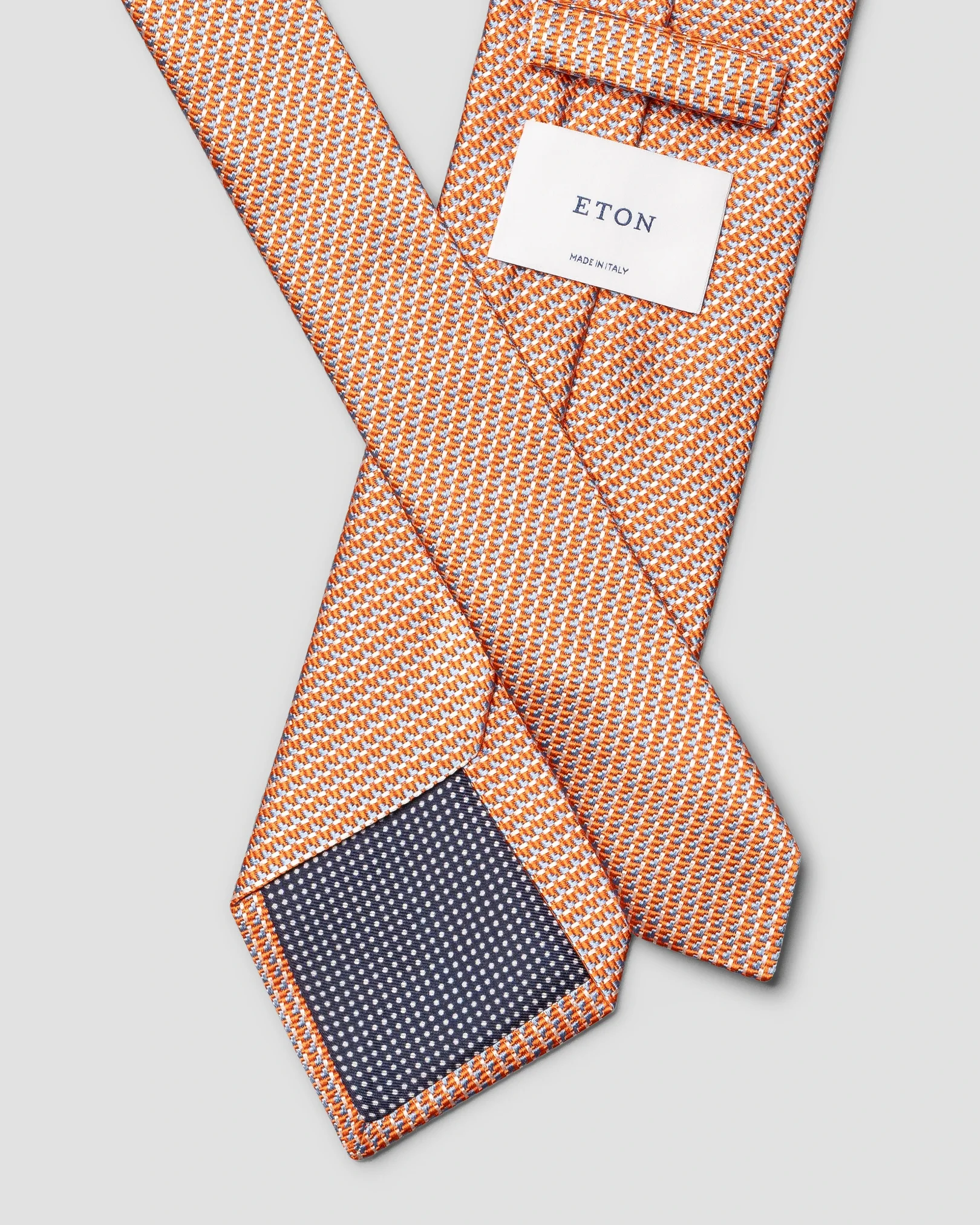 Eton - orange micro woven cotton silk tie