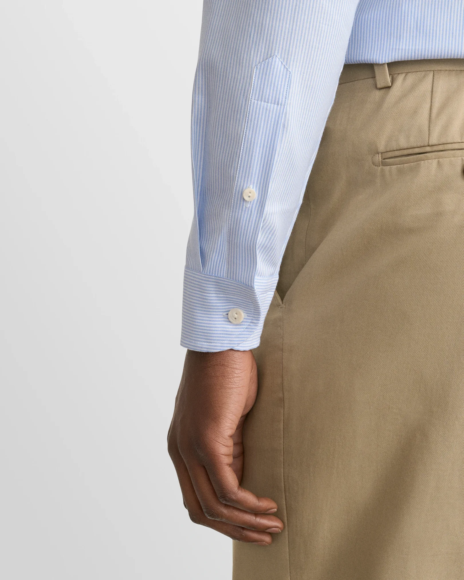 Eton - light blue striped oxford shirt