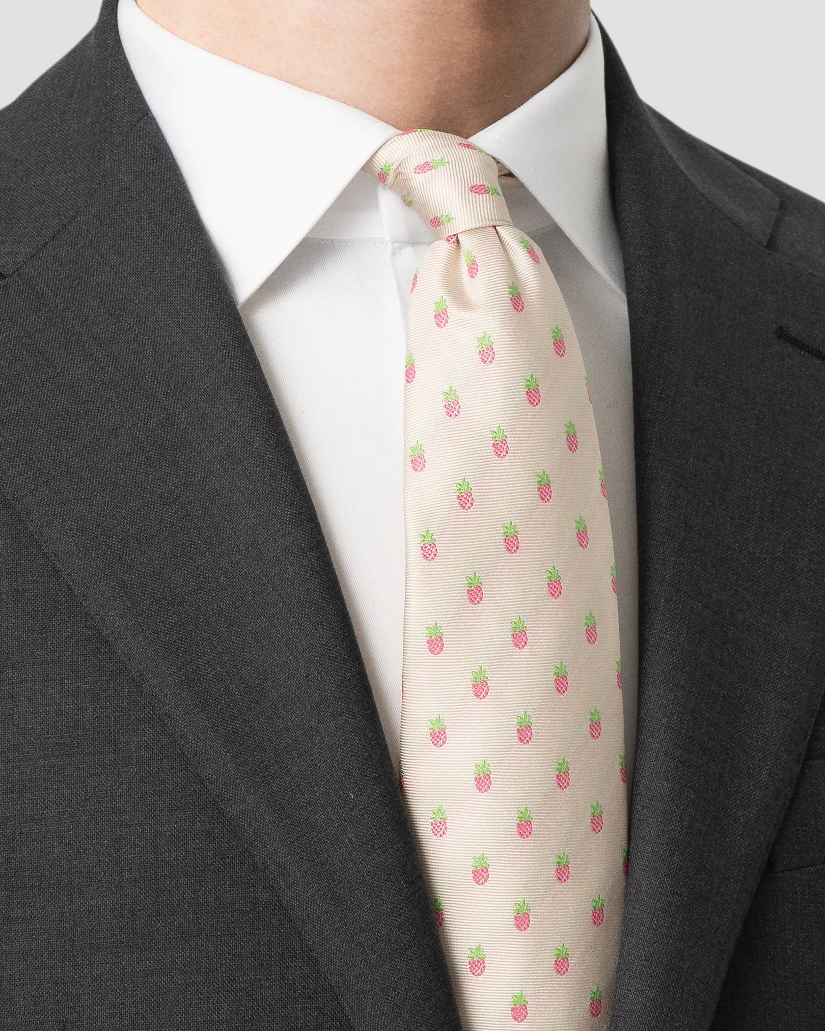 Eton - white pineapple woven silk tie