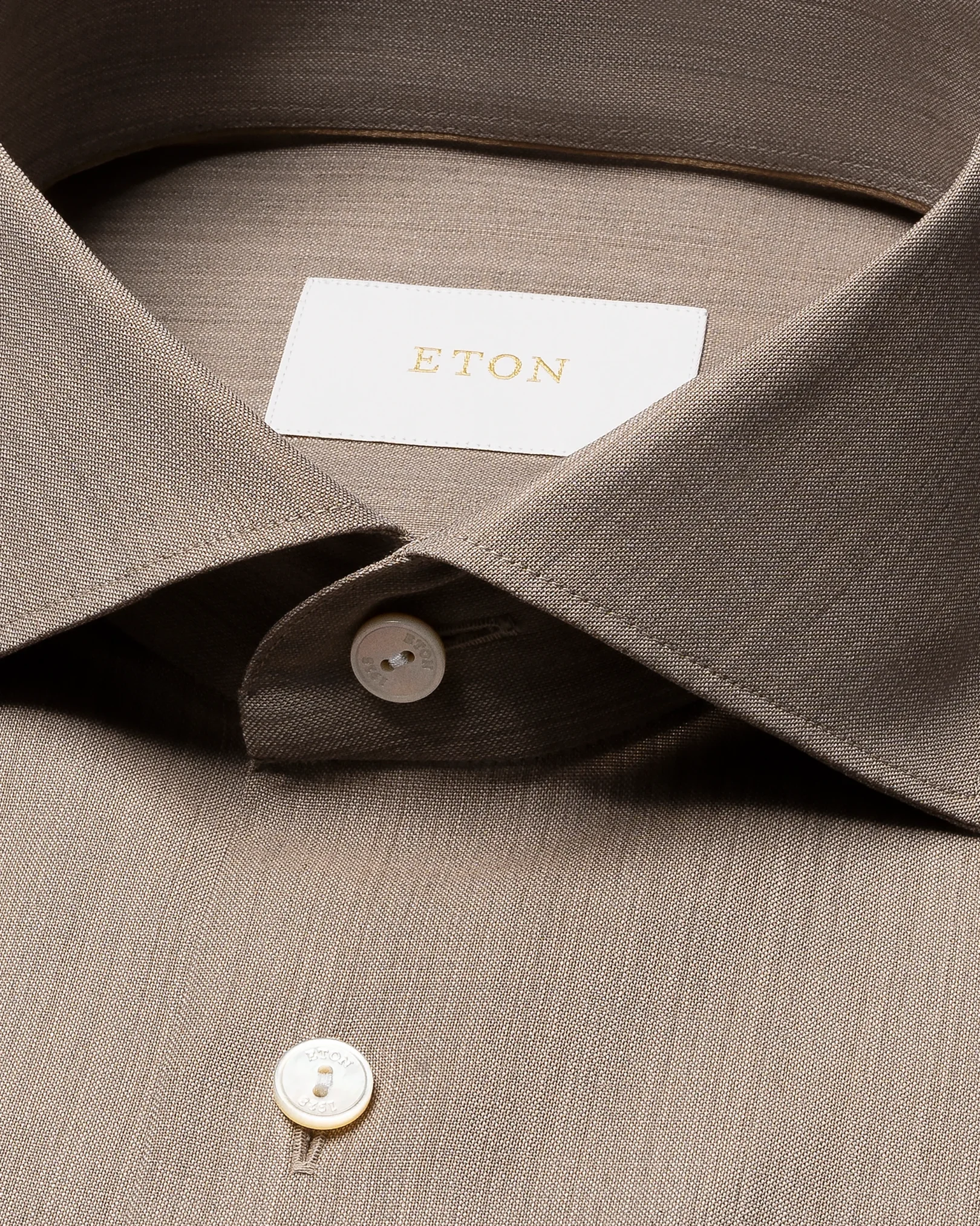 Eton - beige solid merino shirt
