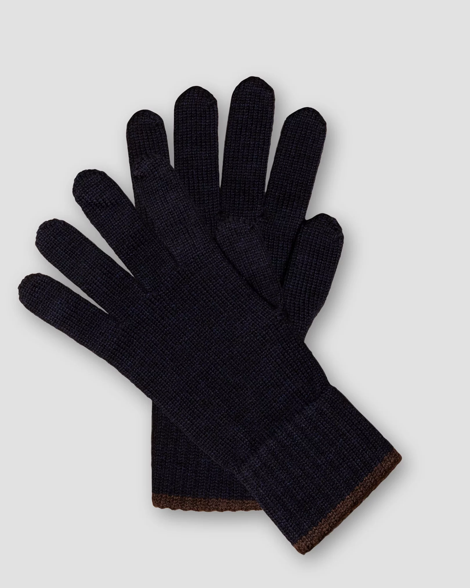 Navy Knitted Wool Gloves