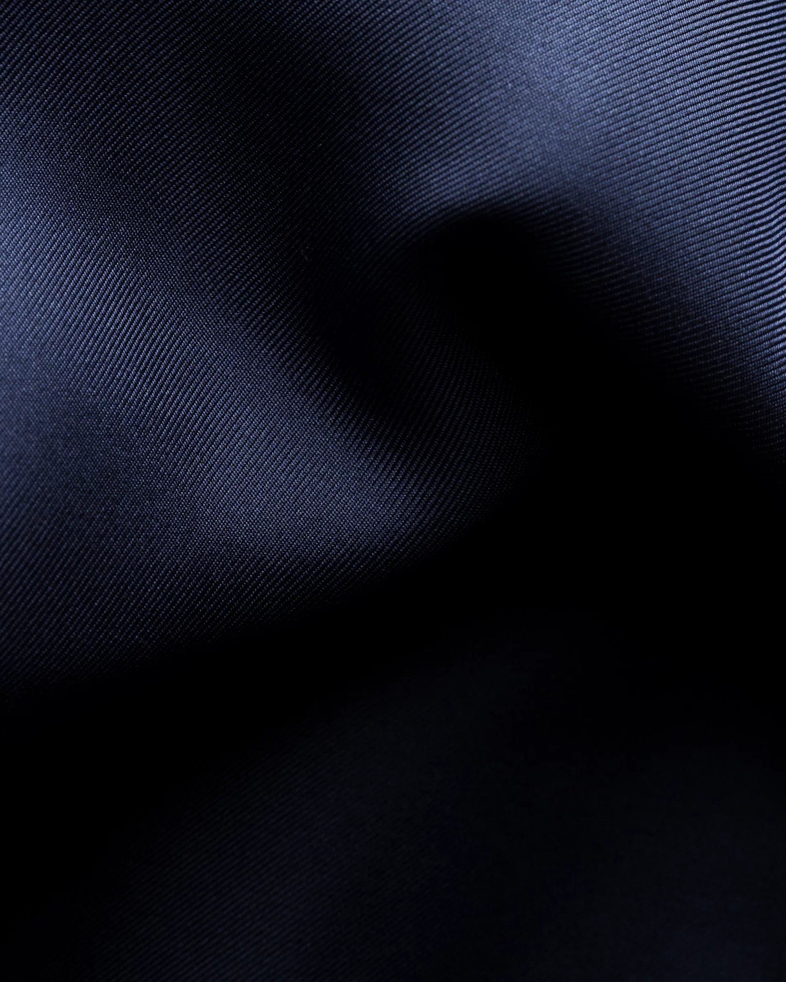 Eton - dark blue silk twill evening shirt pointed single rounded slim soft