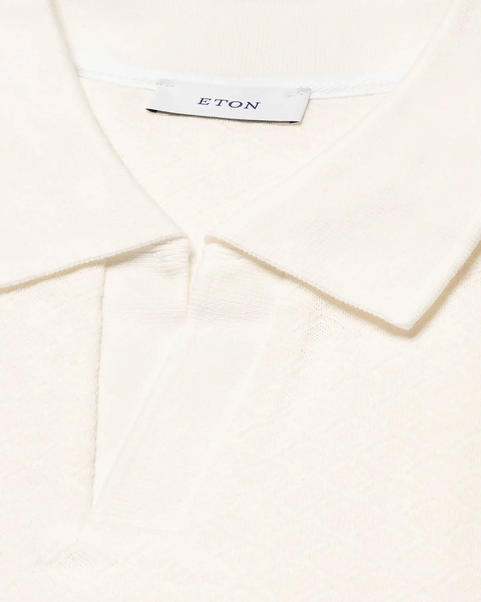 Eton - off white diamond jaquard polo shirt