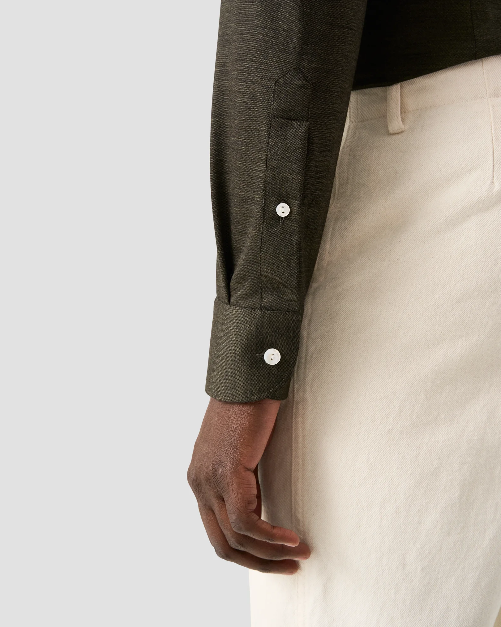 Eton - merino lyocell jersey shirt dark green merino lyocell jersey shirt