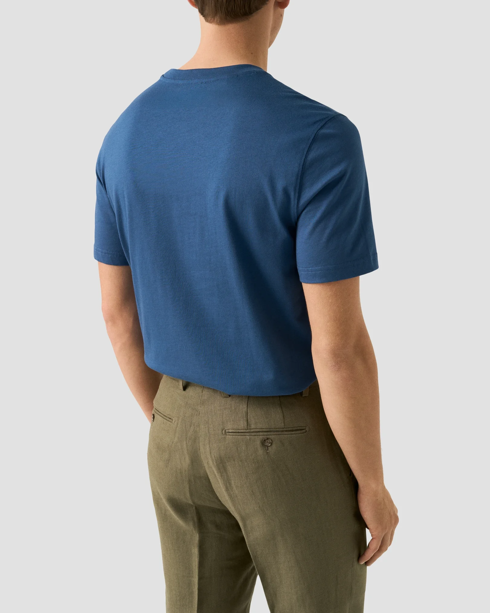 Eton - mid blue single jersey supima cotton t shirt