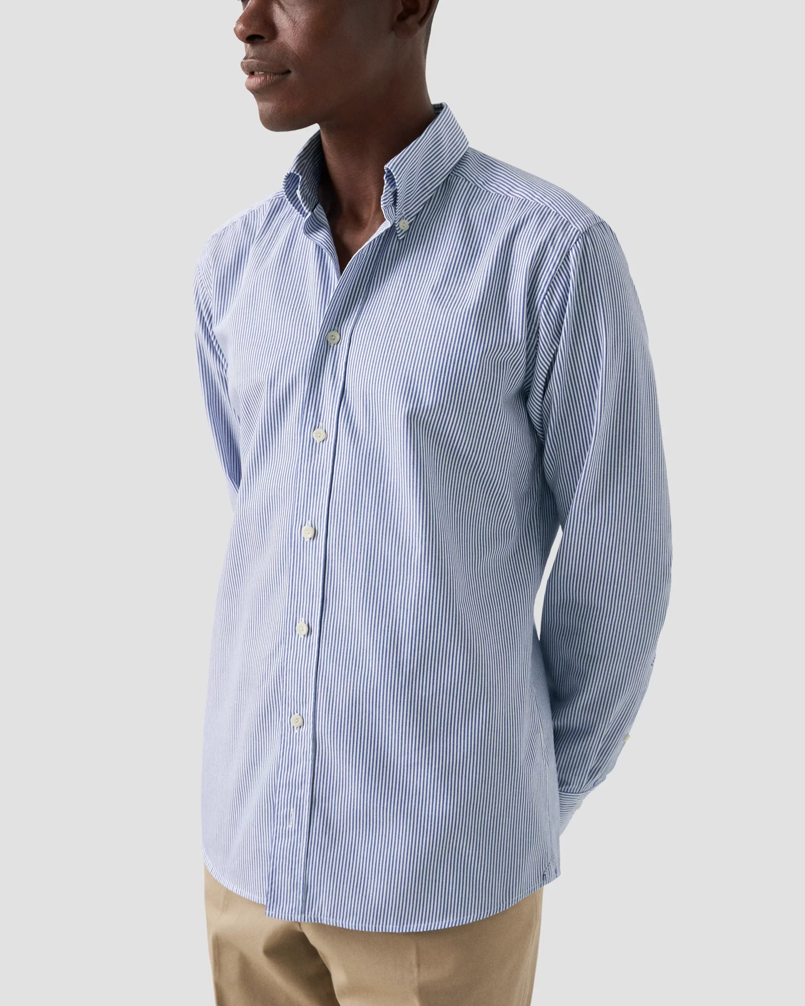 Dark Blue Twill Shirt - Eton