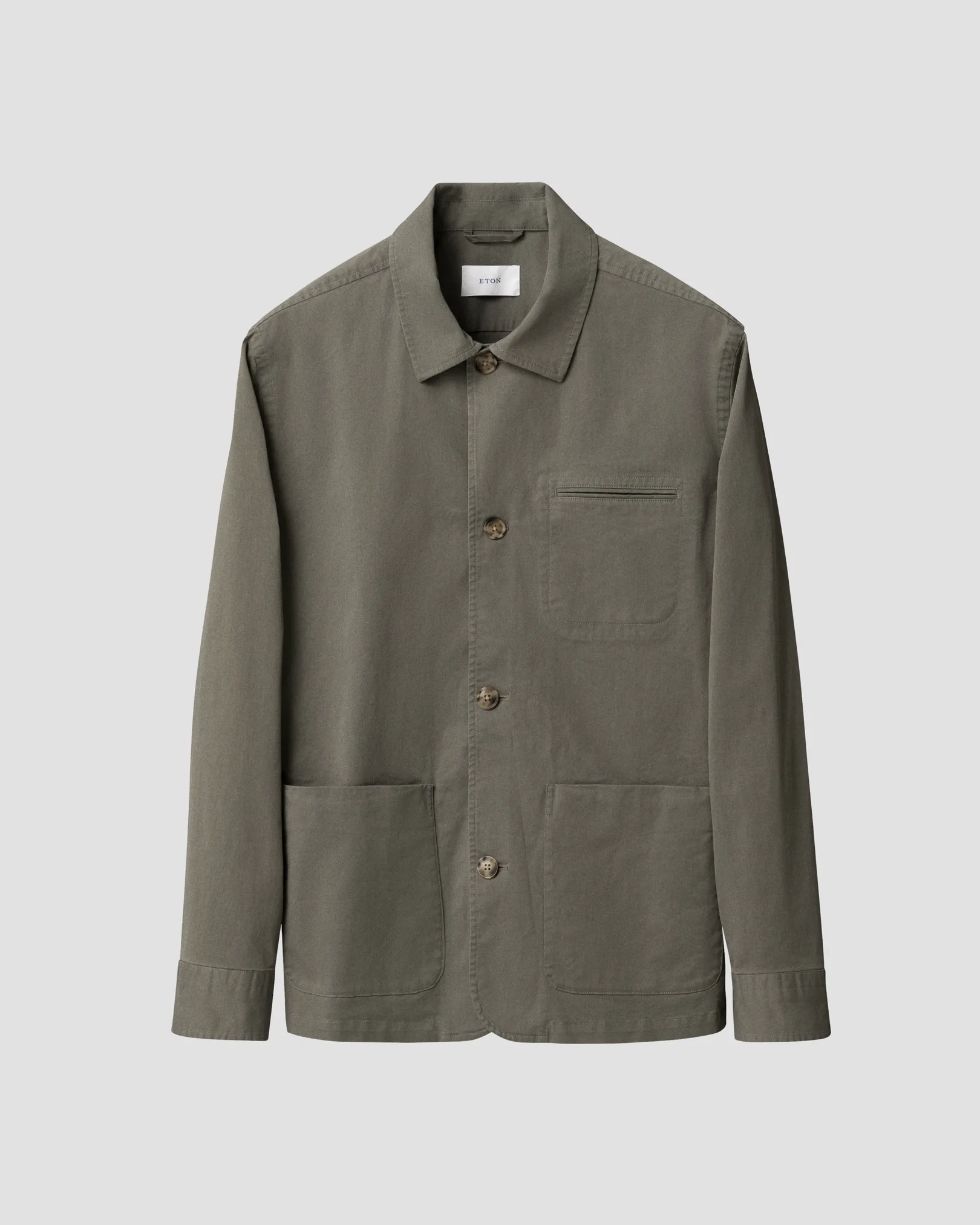Eton - light cotton chore jacket mid green