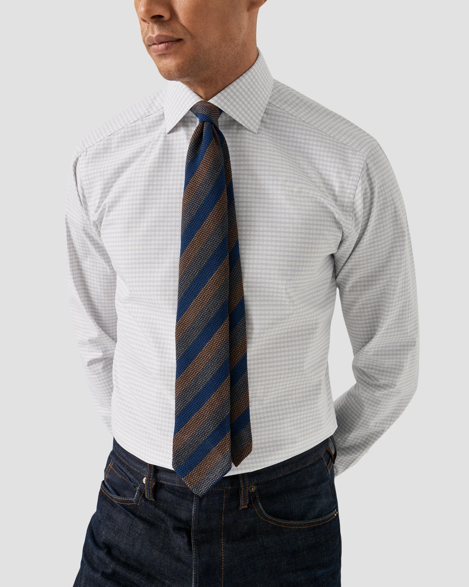 Eton - check supima 120 shirt