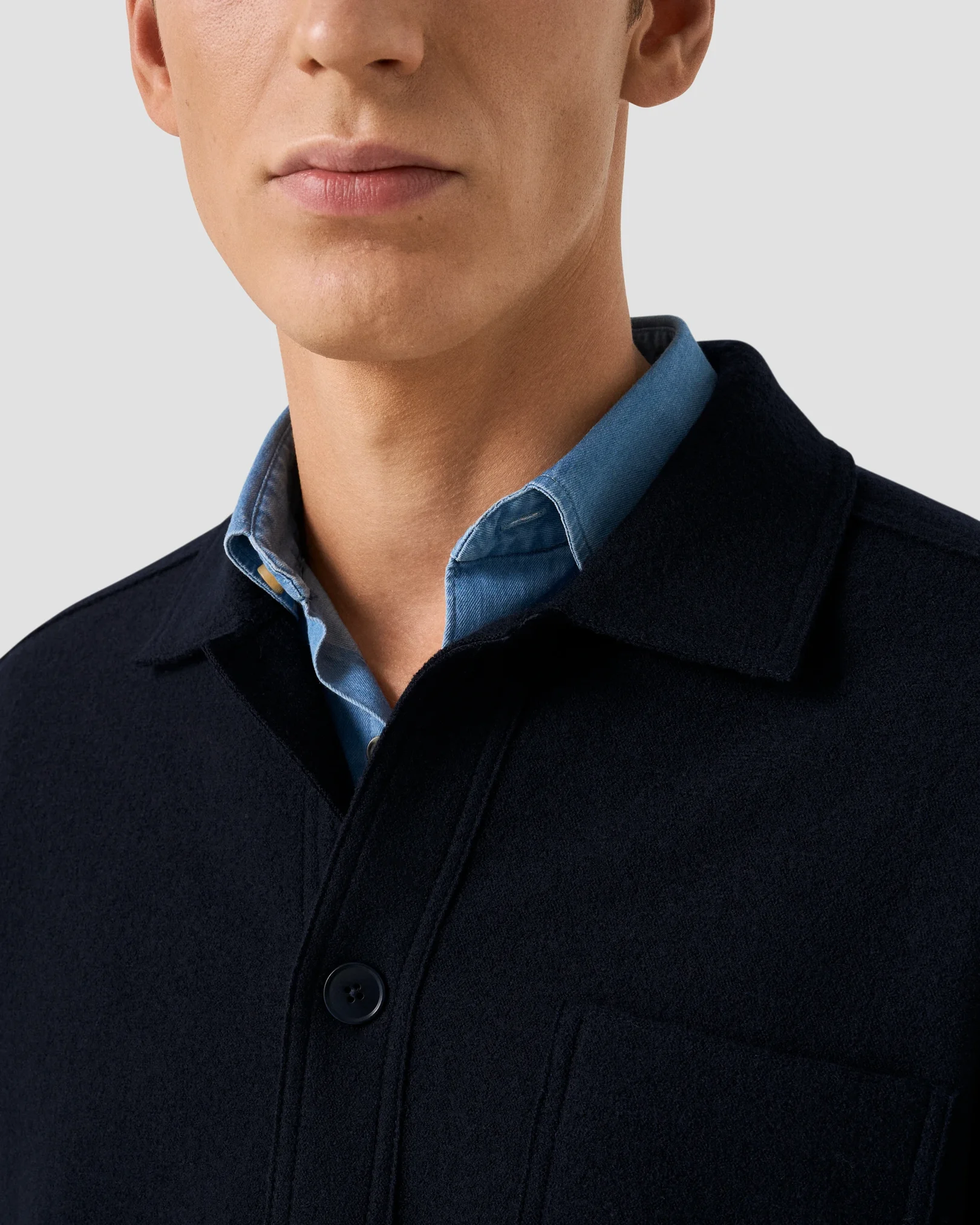 Eton - boiled wool overshirt 256