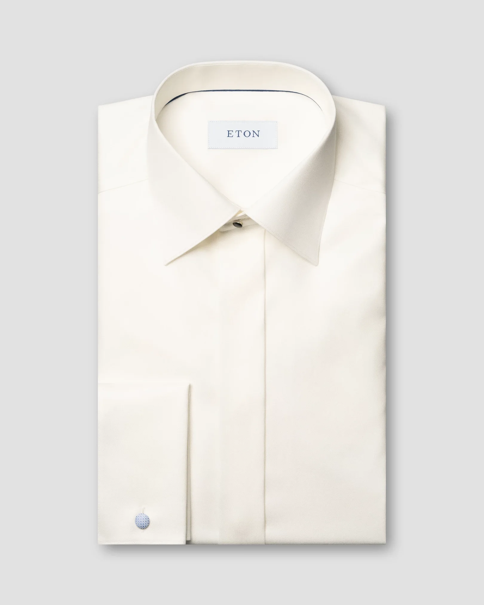 Off-White Fly Front Signature Twill Evening Shirt - Eton