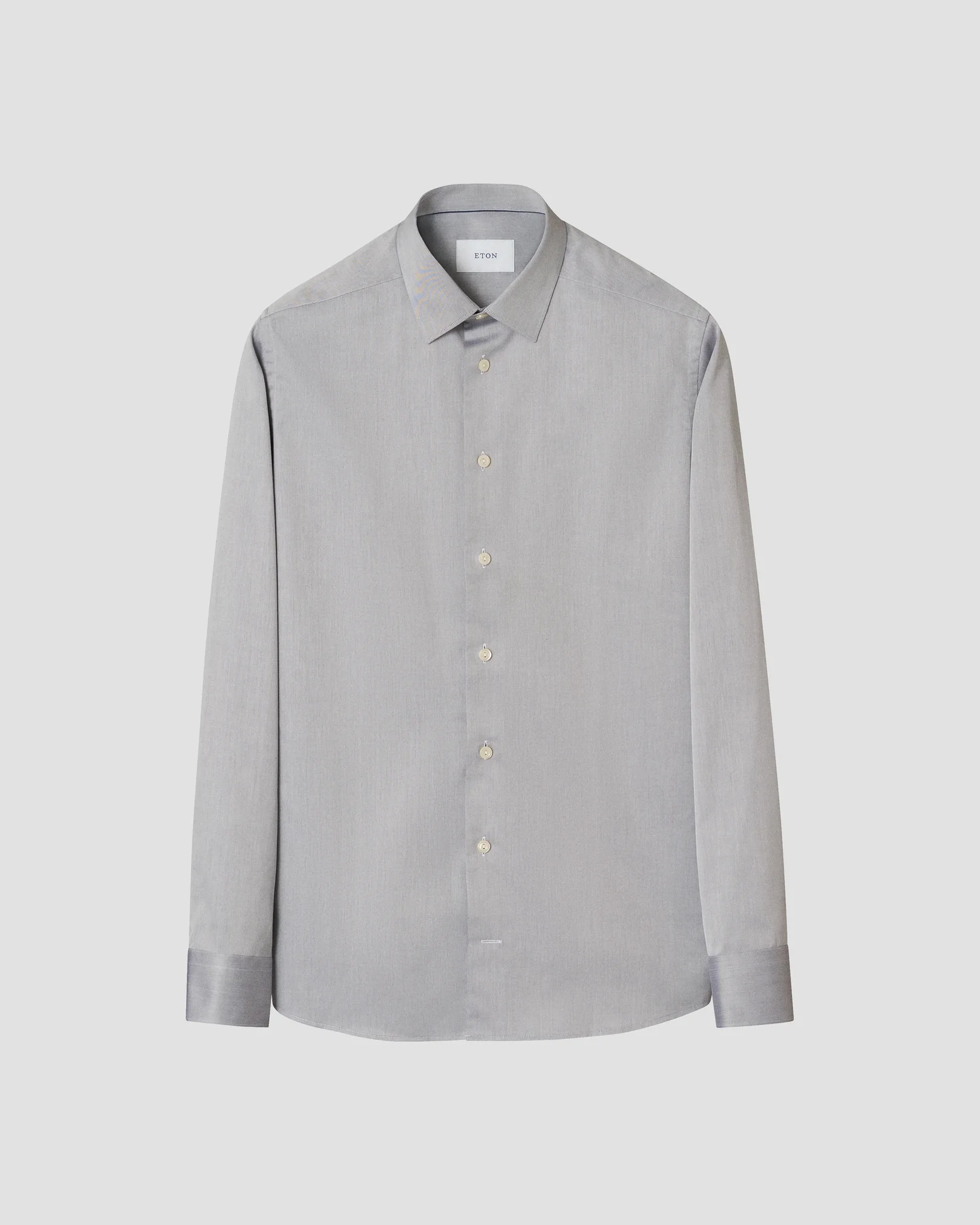 Eton - dark grey solid signature twill shirt