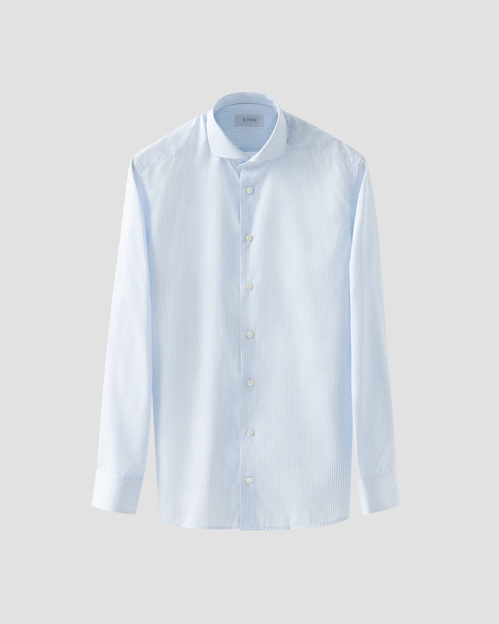 Eton - striped fine twill extreme cut away shirt