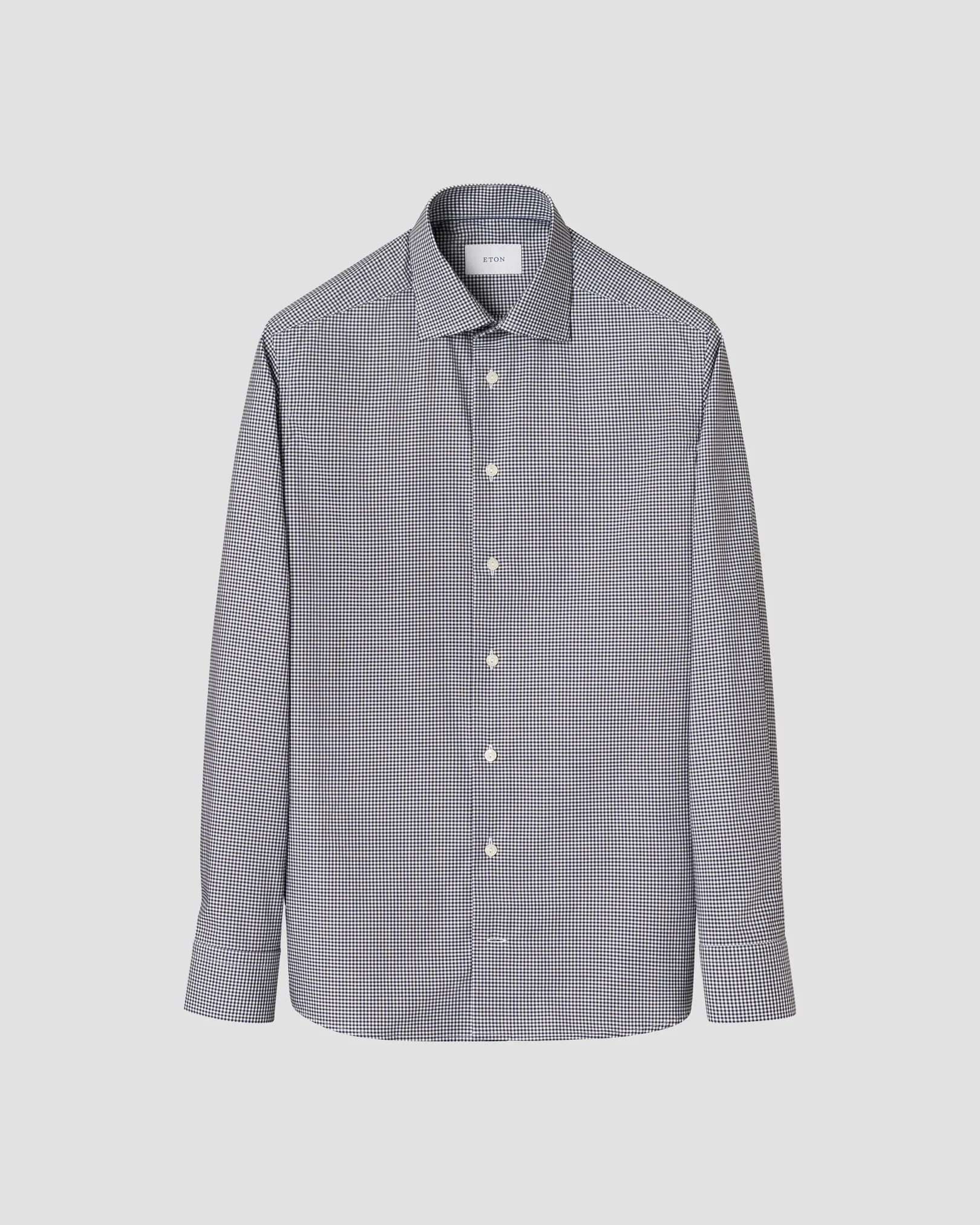Eton - micro check twill shirt cut away single slim