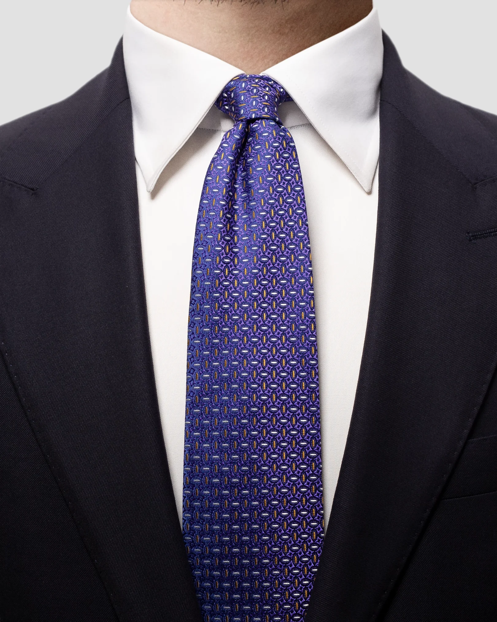 Eton - purple yellow silk tie