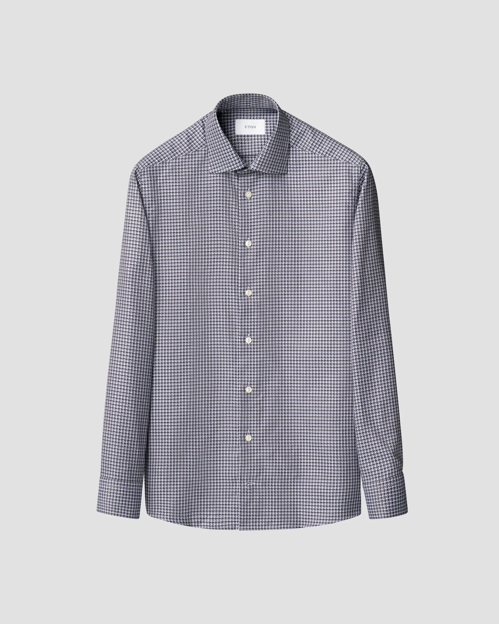Eton - dark blue check king twill shirt