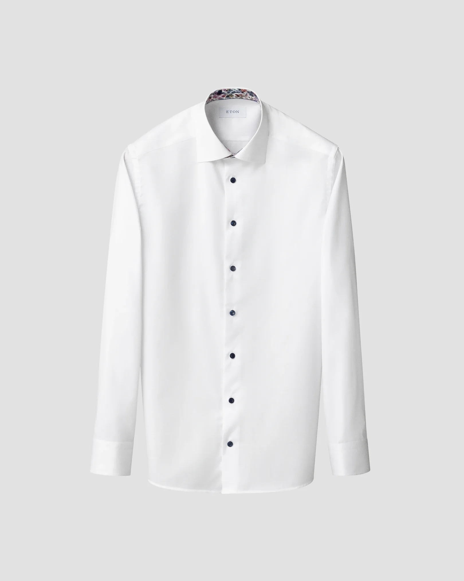 Eton - white floral effect signature twill shirt