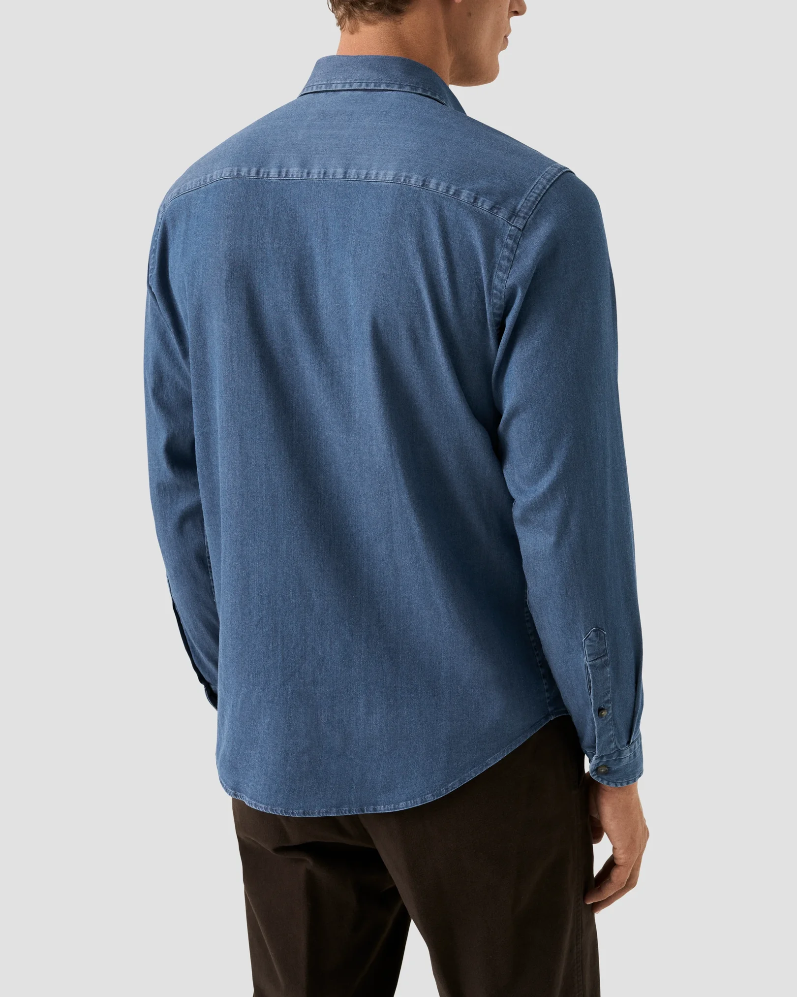 Eton - dark wash denim stretch shirt