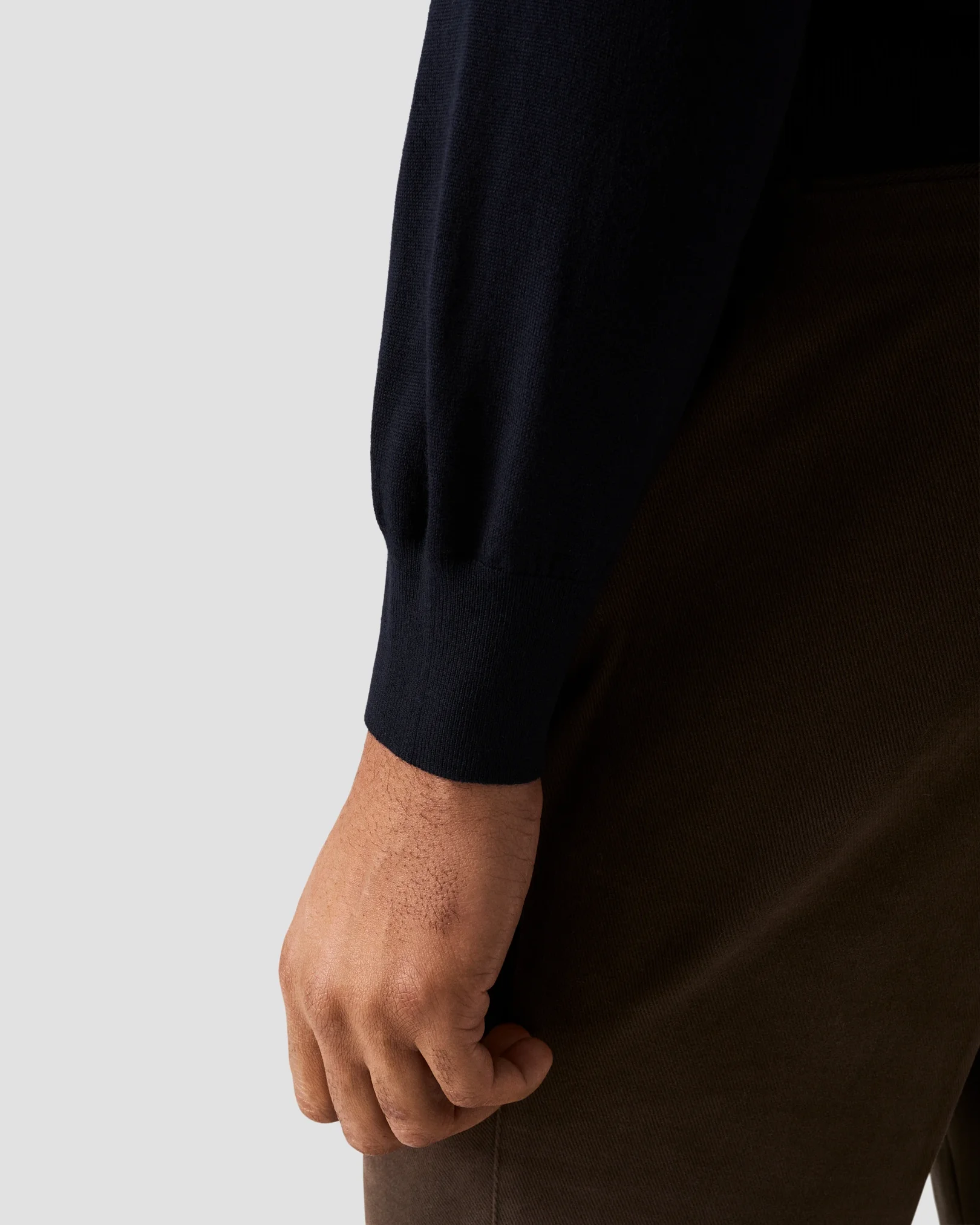 Eton - fine knit merino polo shirt navy blue fine knit merino polo shirt