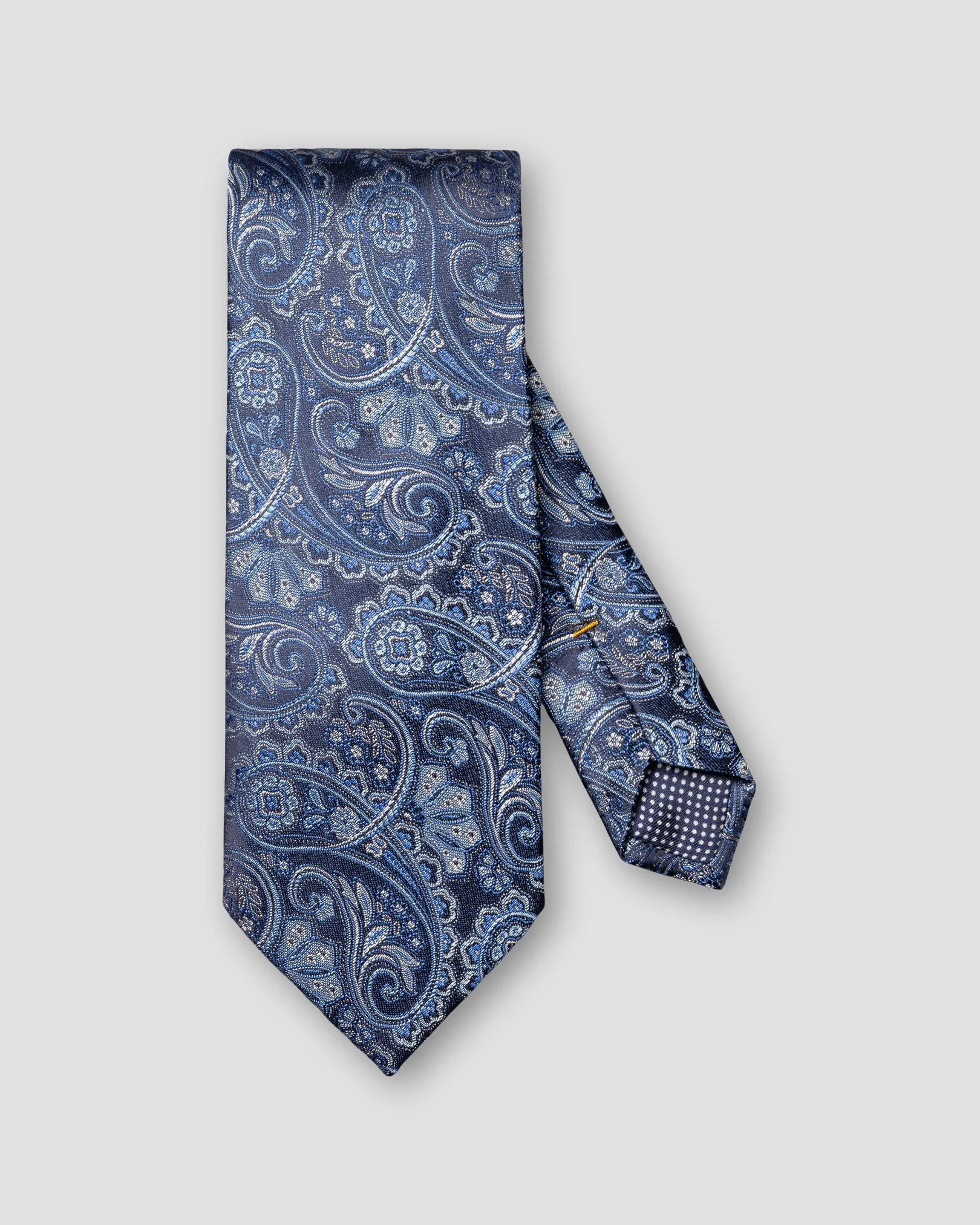 Eton - navy blue paisley woven silk tie