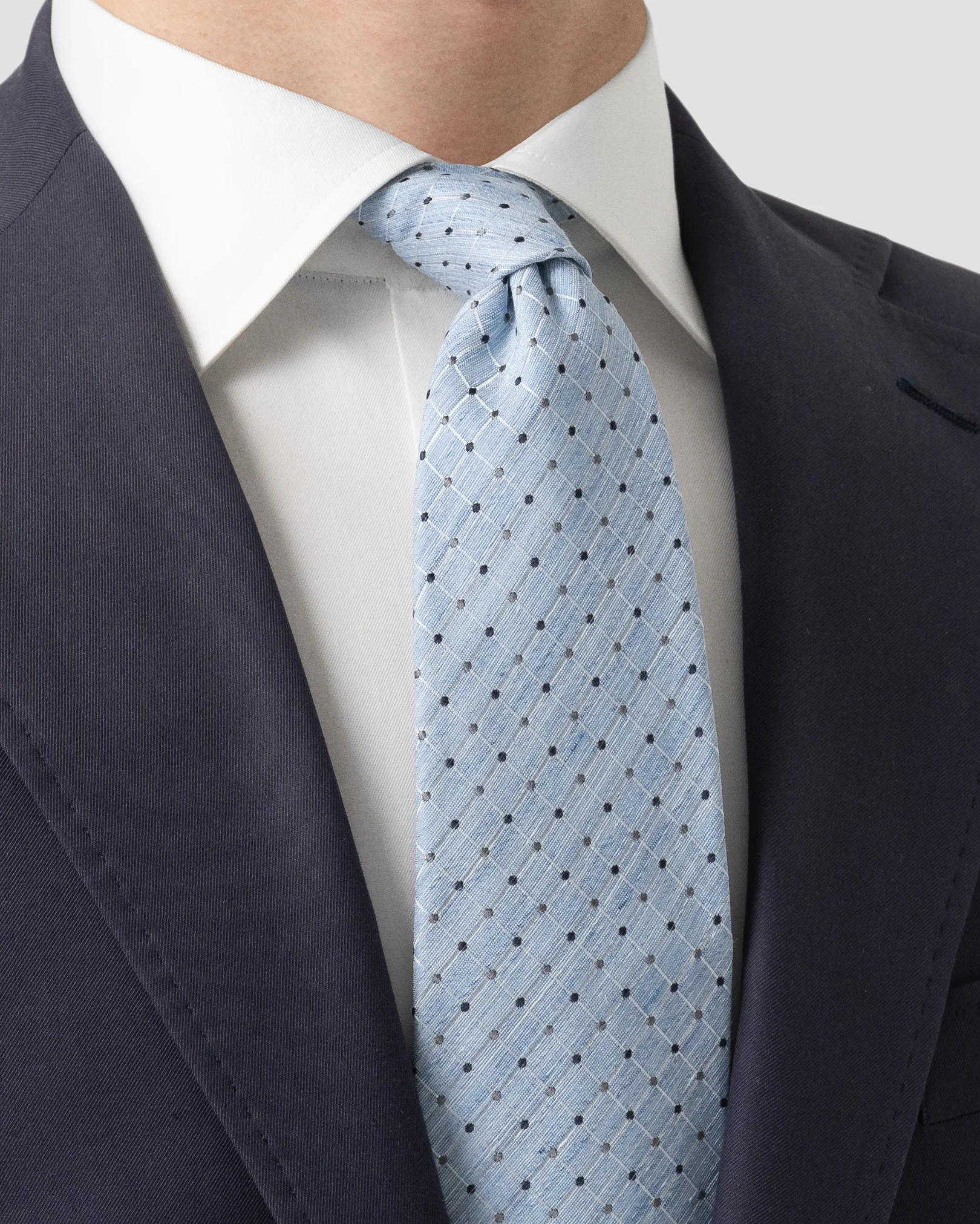 Eton - light blue silk linen tie