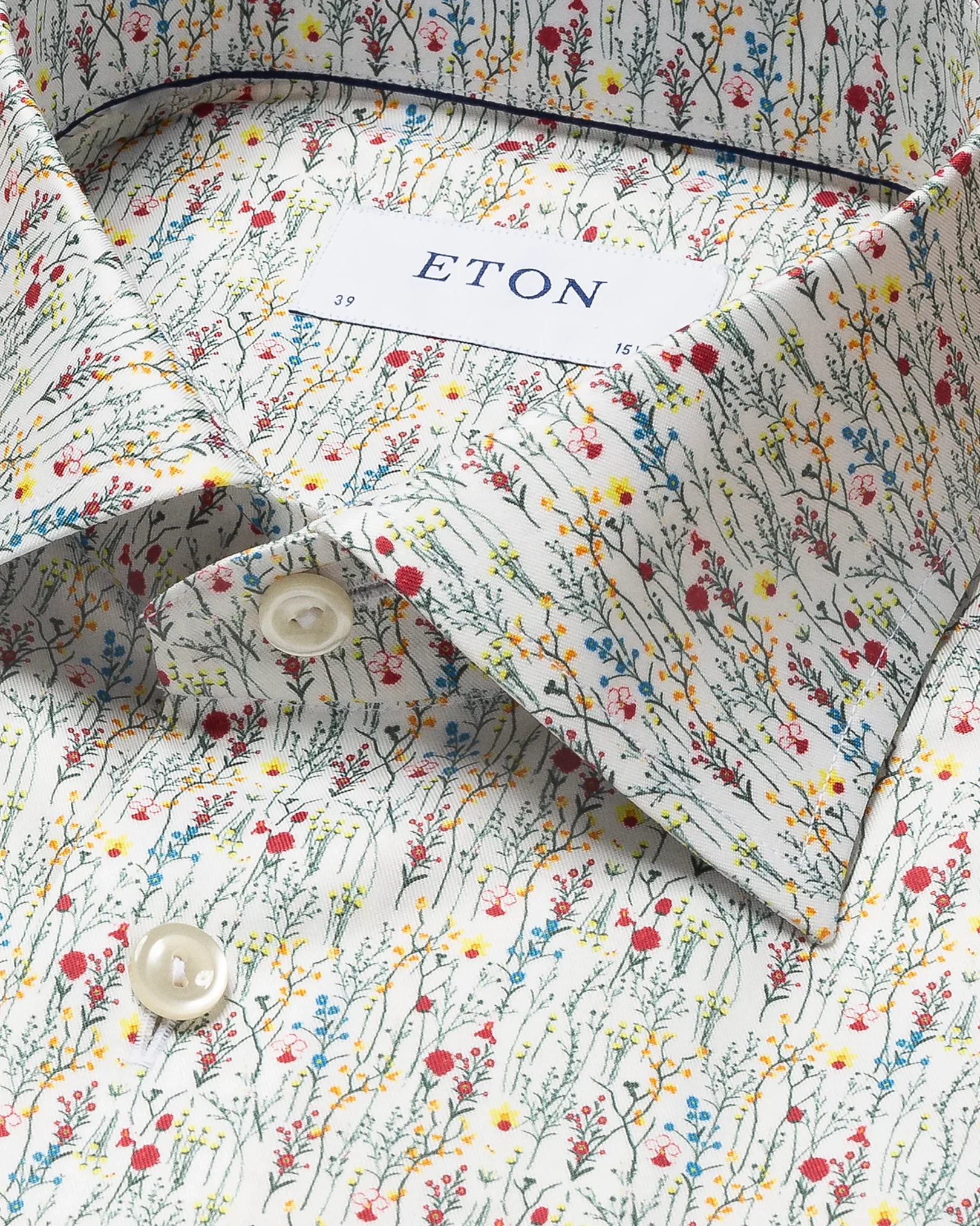 White Floral Print Signature Twill Shirt