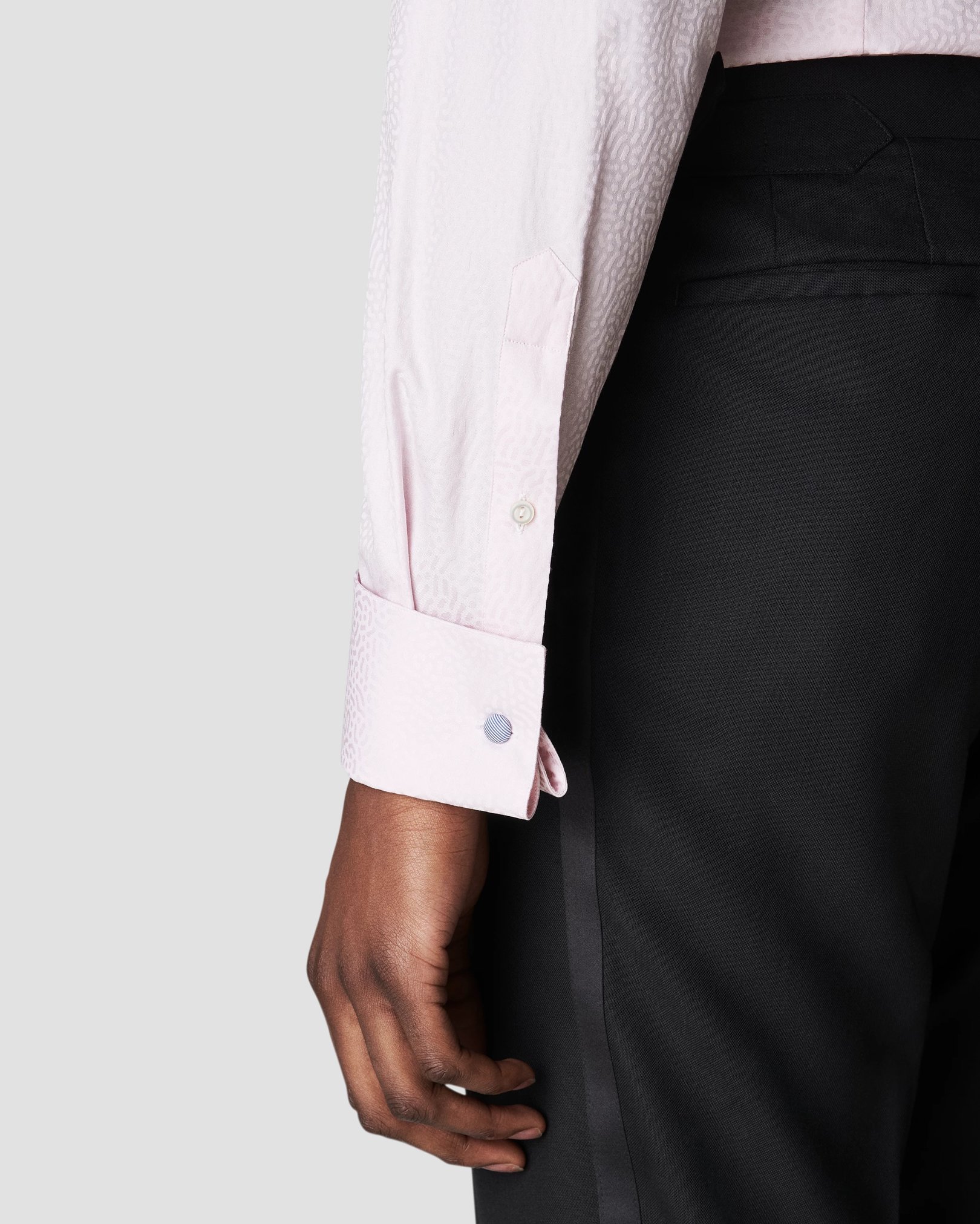 Eton - pink jacquard moderate french cuff