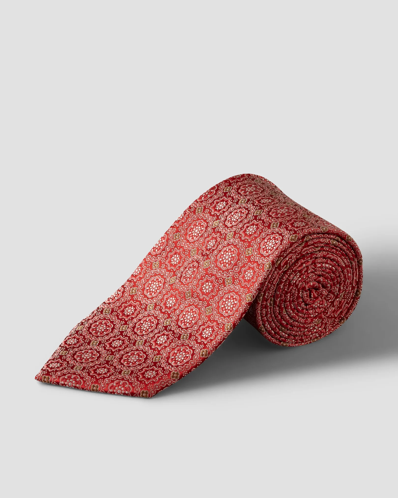Eton - red floral woven silk tie red 261