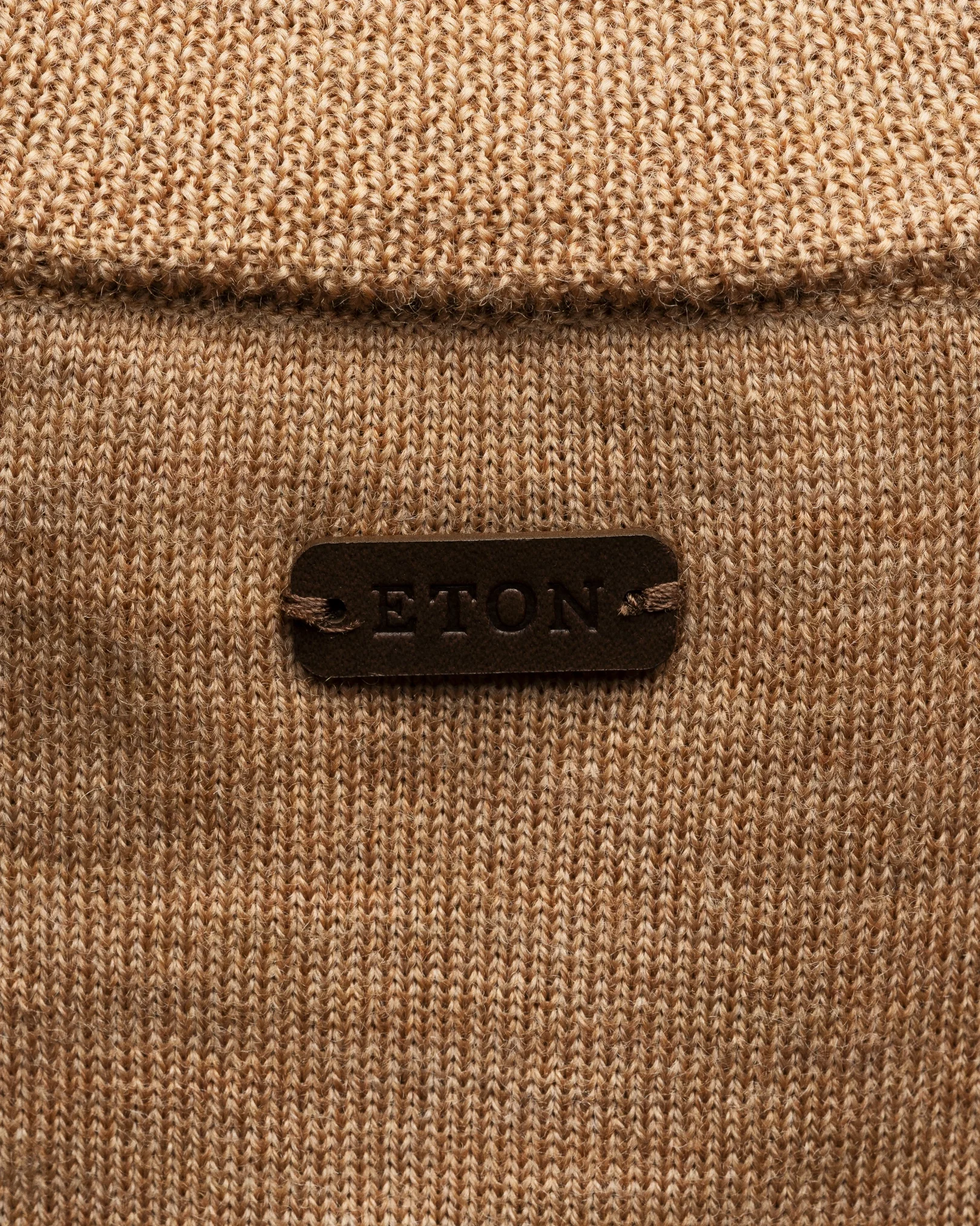 Eton - yellow merino quarter zip knit sweater